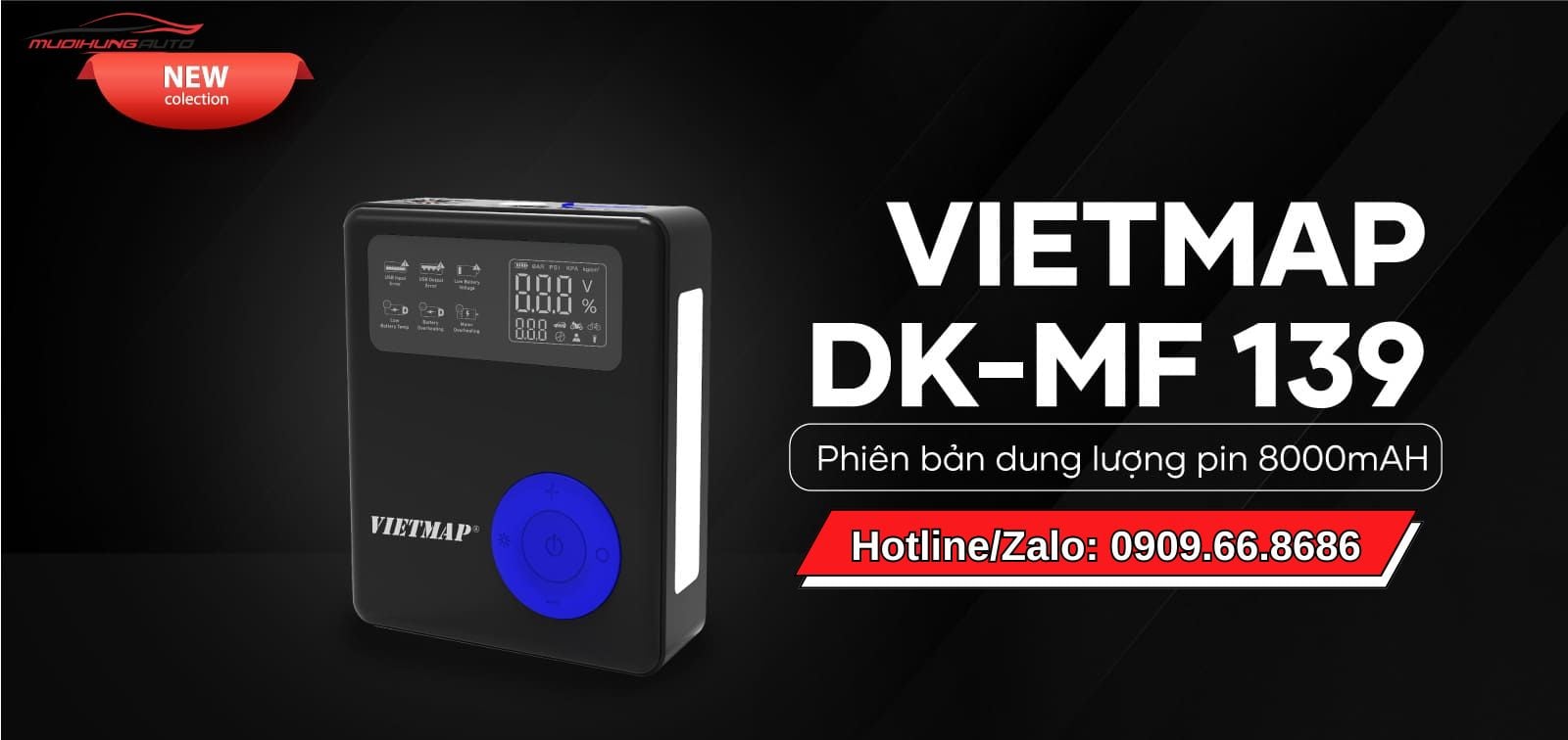 Bơm lốp kích bình Vietmap DK-MF139 8000mAh