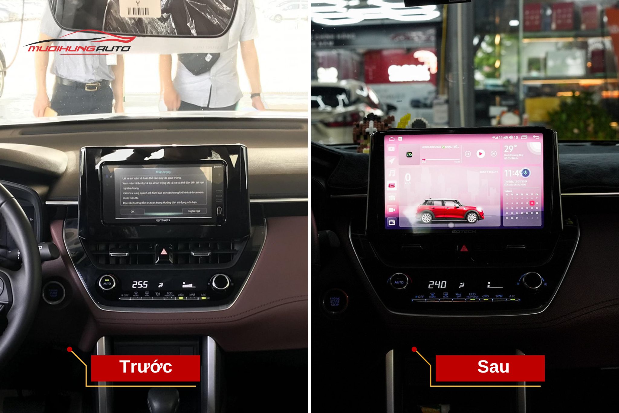 Lắp Màn Hình Gotech GT2K Cho Xe Ô Tô Toyota Corolla Cross 2022