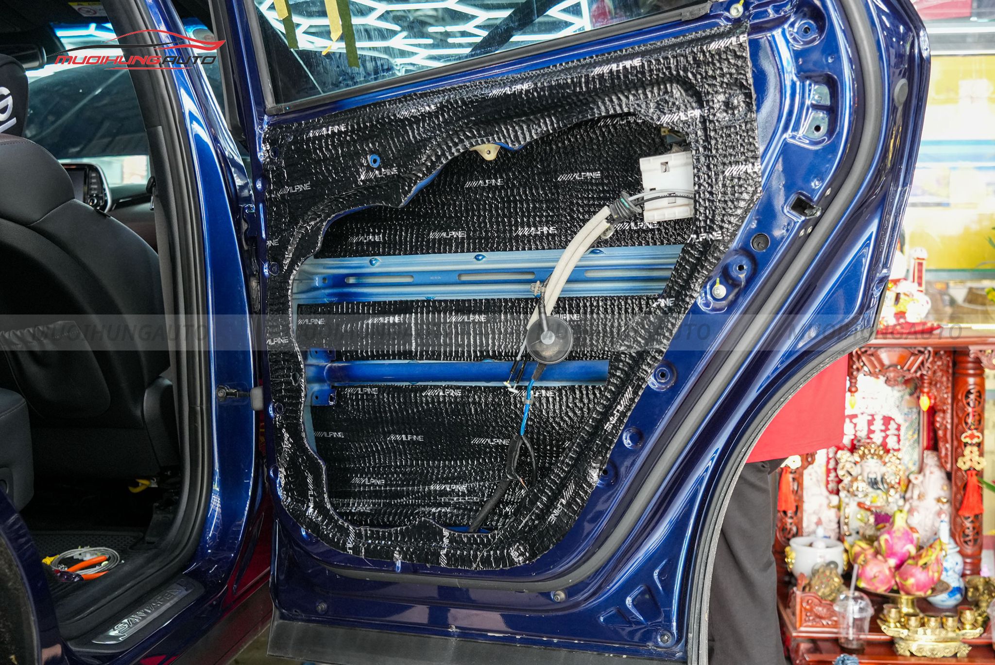 Cách âm 4 cánh cửa xe Hyundai Santafe 2019