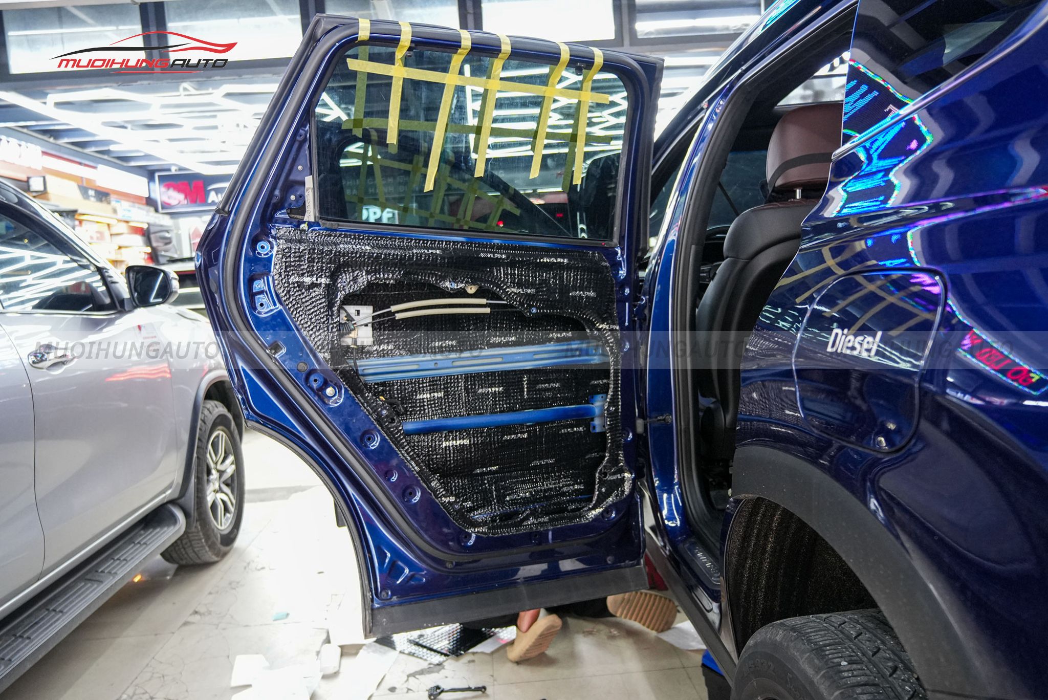 Cách âm 4 cửa xe cho Hyundai Santafe 2019