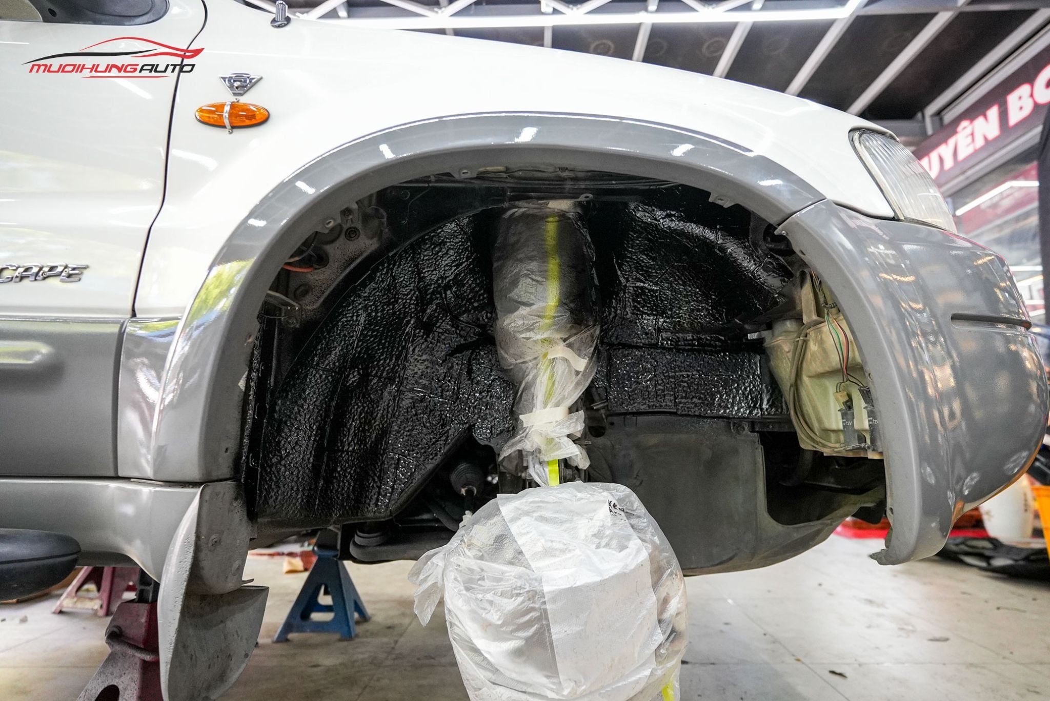 Cách âm 4 hốc bánh cho Ford Escape 2002