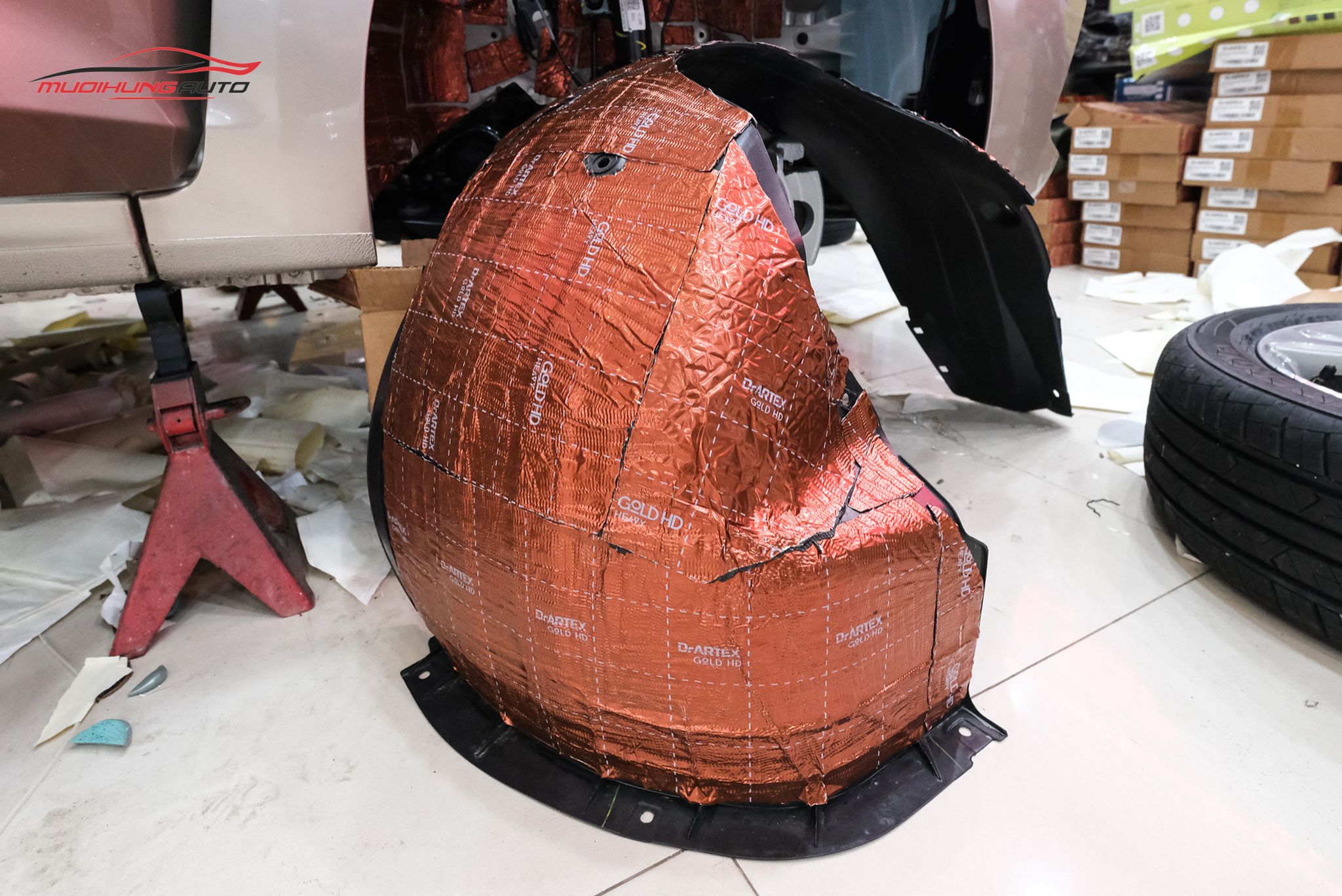 Cách âm 4 hốc bánh xe Hyundai Accent