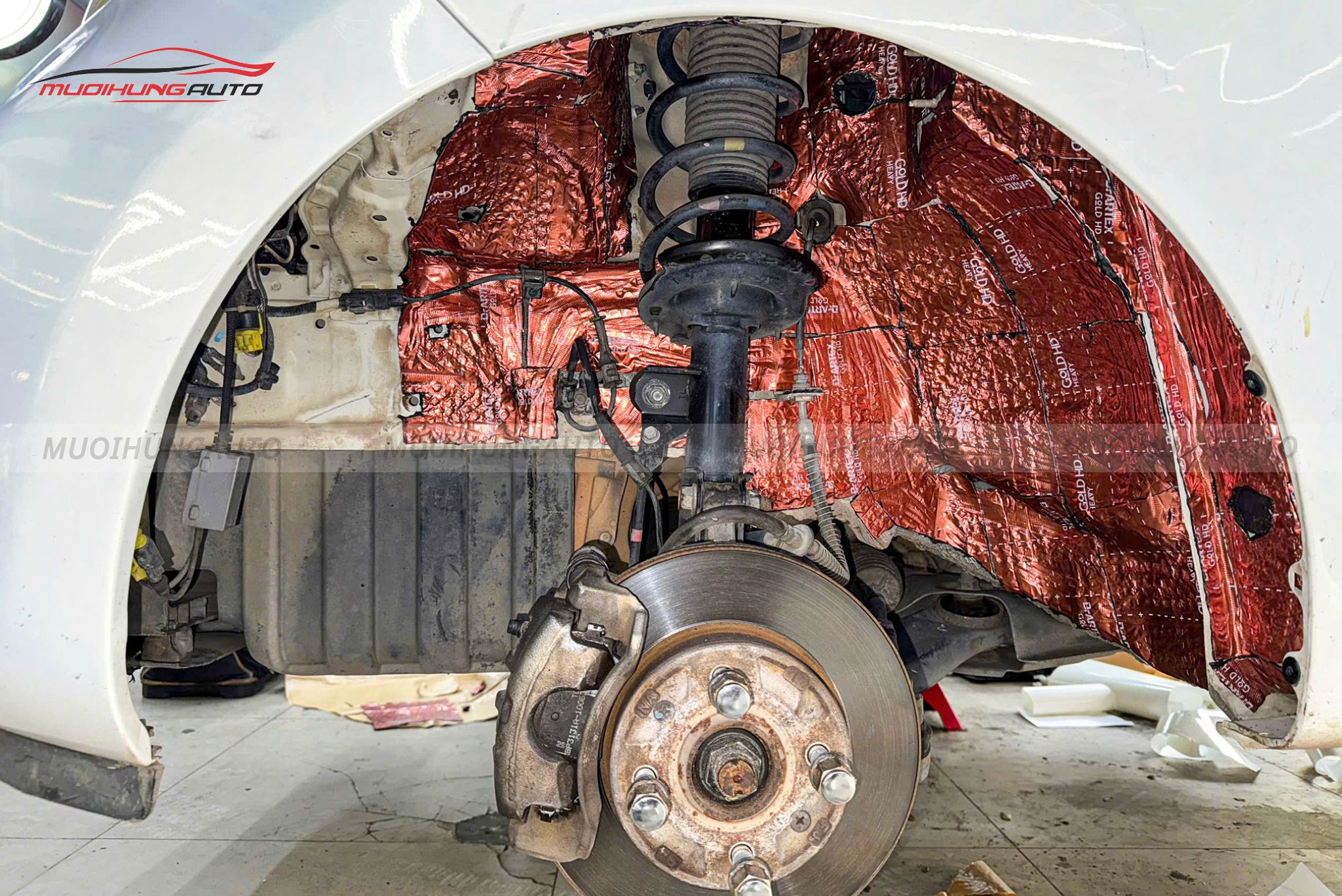 Cách âm 4 hốc bánh xe Kia Morning 2013