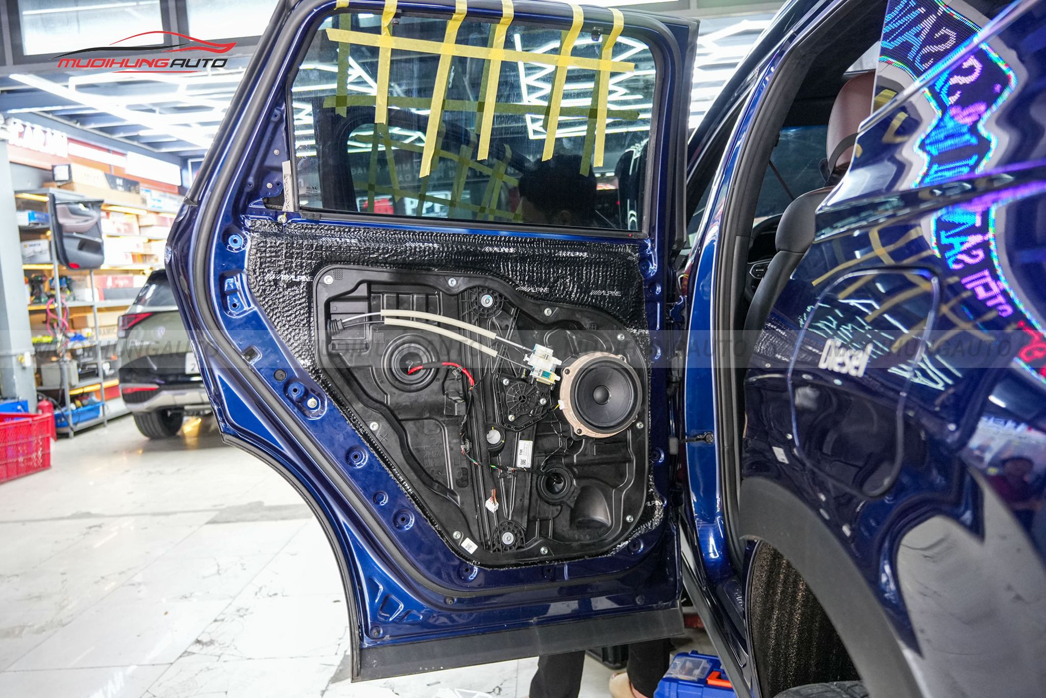 Cách âm chống ồn 4 cửa xe Hyundai Santafe 2019