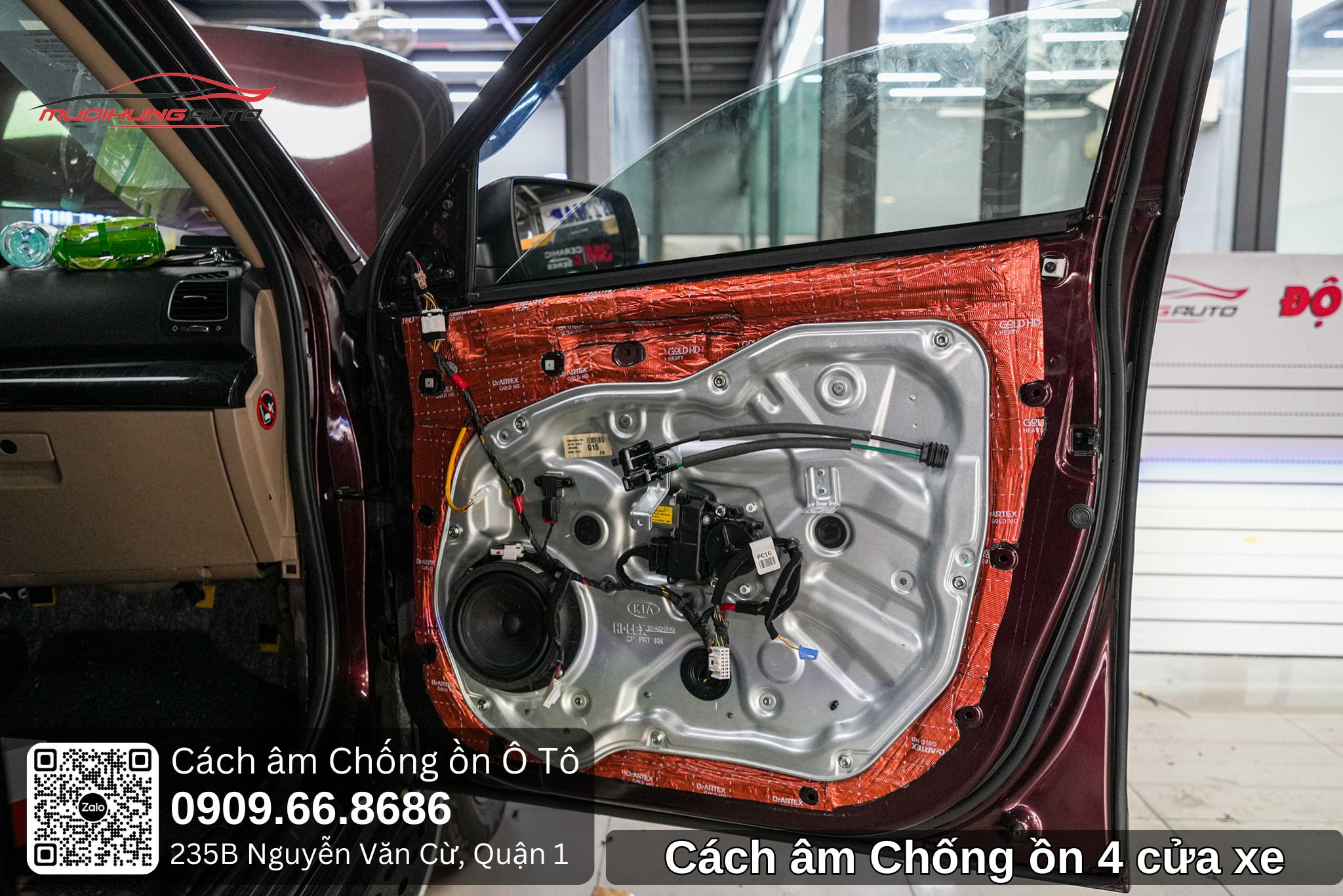 Cách âm chống ồn 4 cửa xe