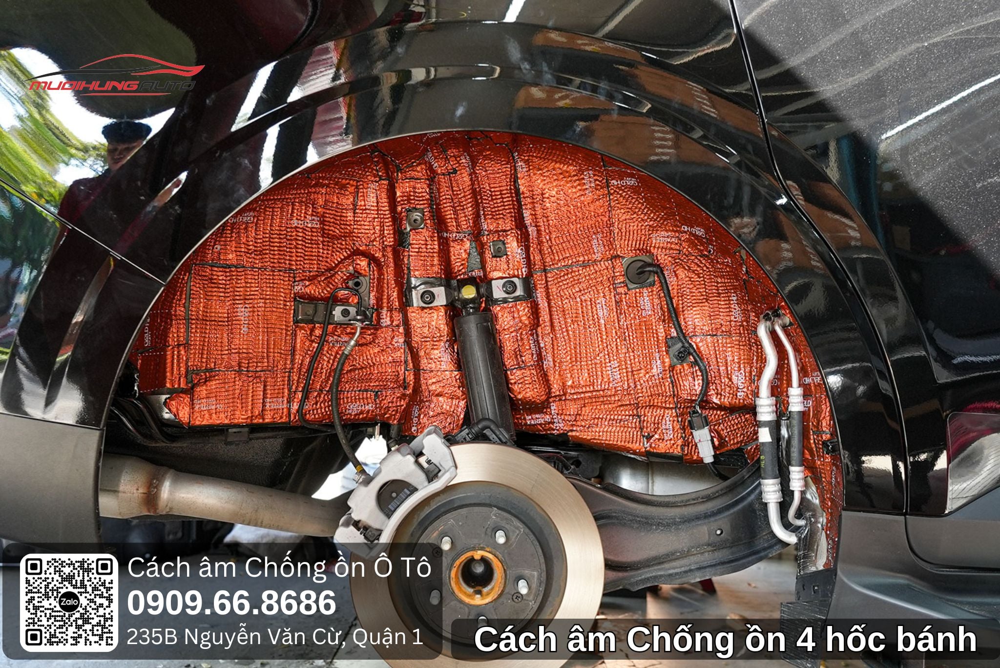 Cách âm chống ồn 4 hốc bánh xe 7 chỗ