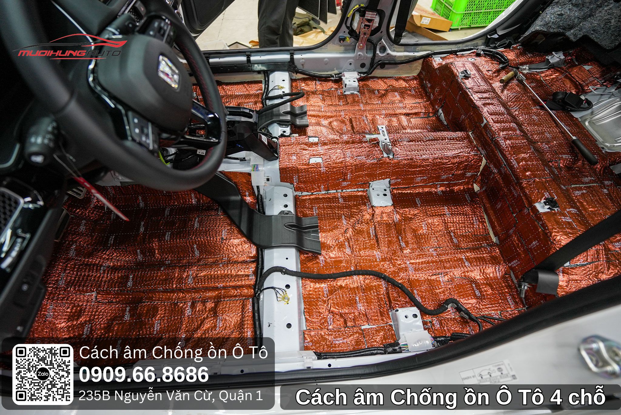 cách âm chống ồn ô tô 4 chỗ
