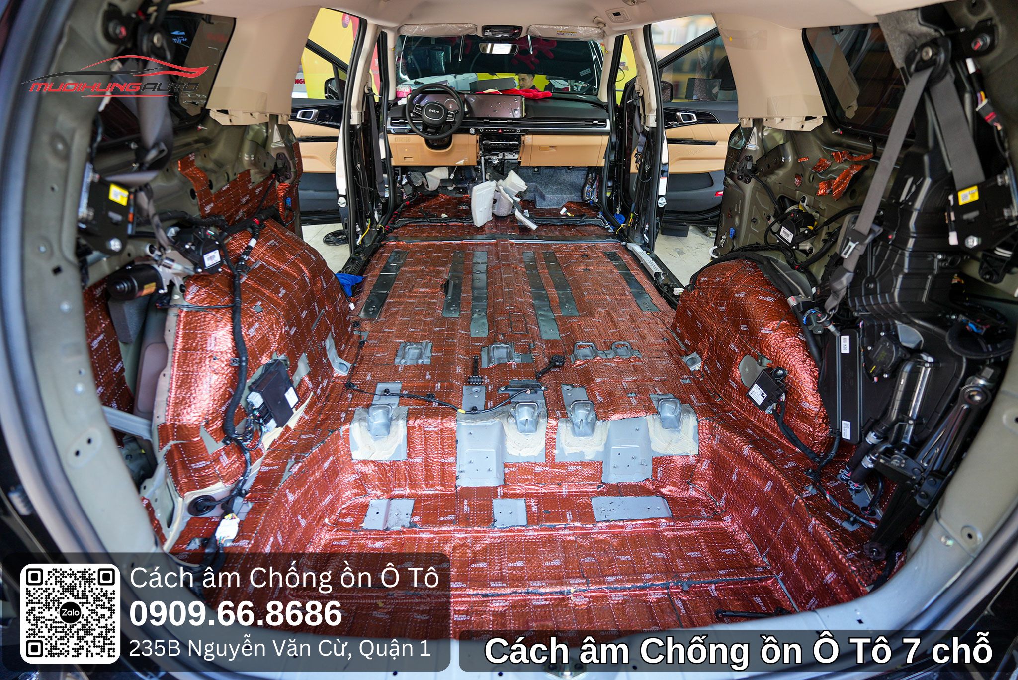 Cách âm chống ồn ô tô 7 chỗ