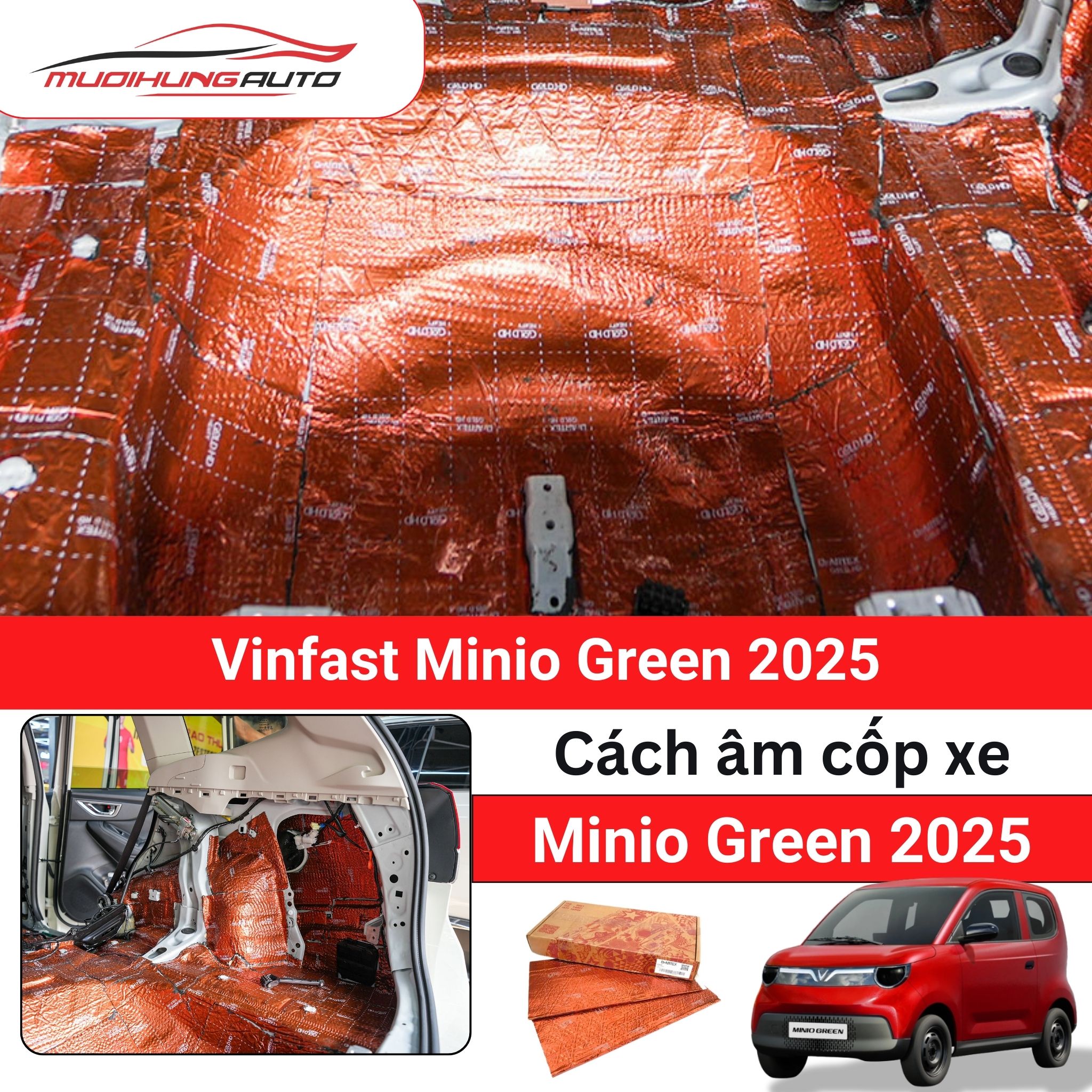Cách âm cốp xe ô tô Vinfast Minio Green