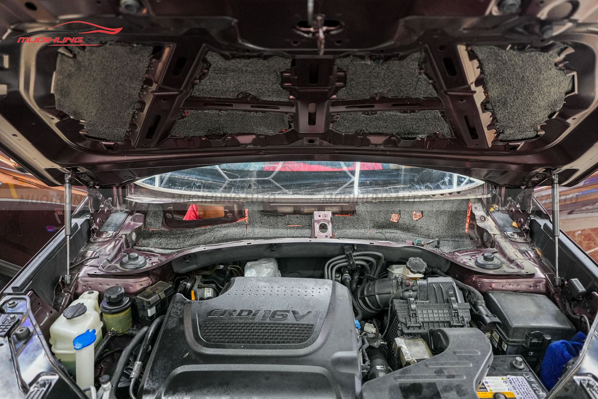 Cách âm nắp capo ô tô Kia Sorento 2016