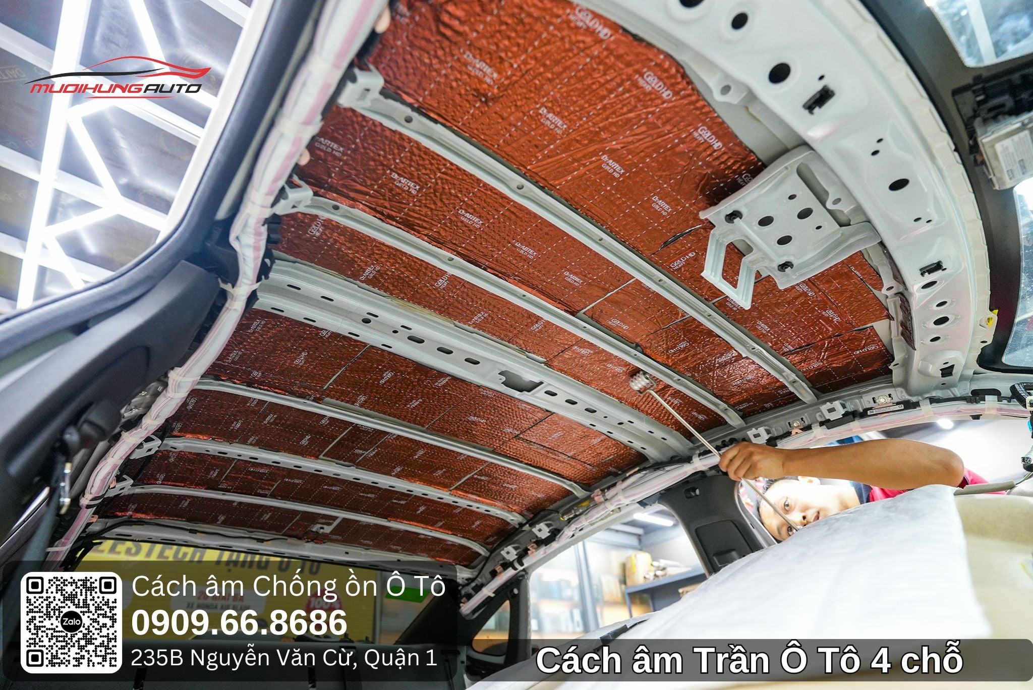 Cách âm trần ô tô 4 chỗ