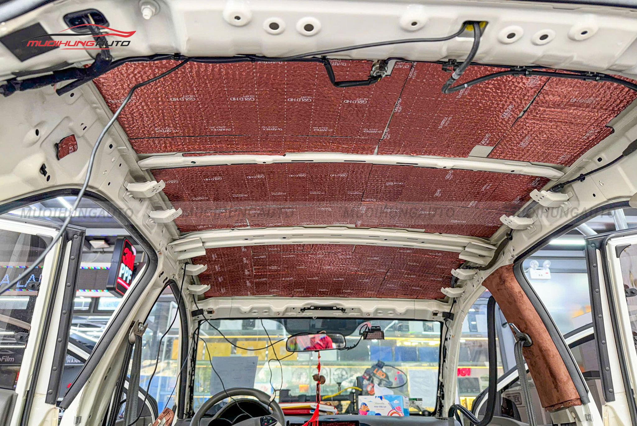 Cách âm trần xe cho Kia Morning 2013