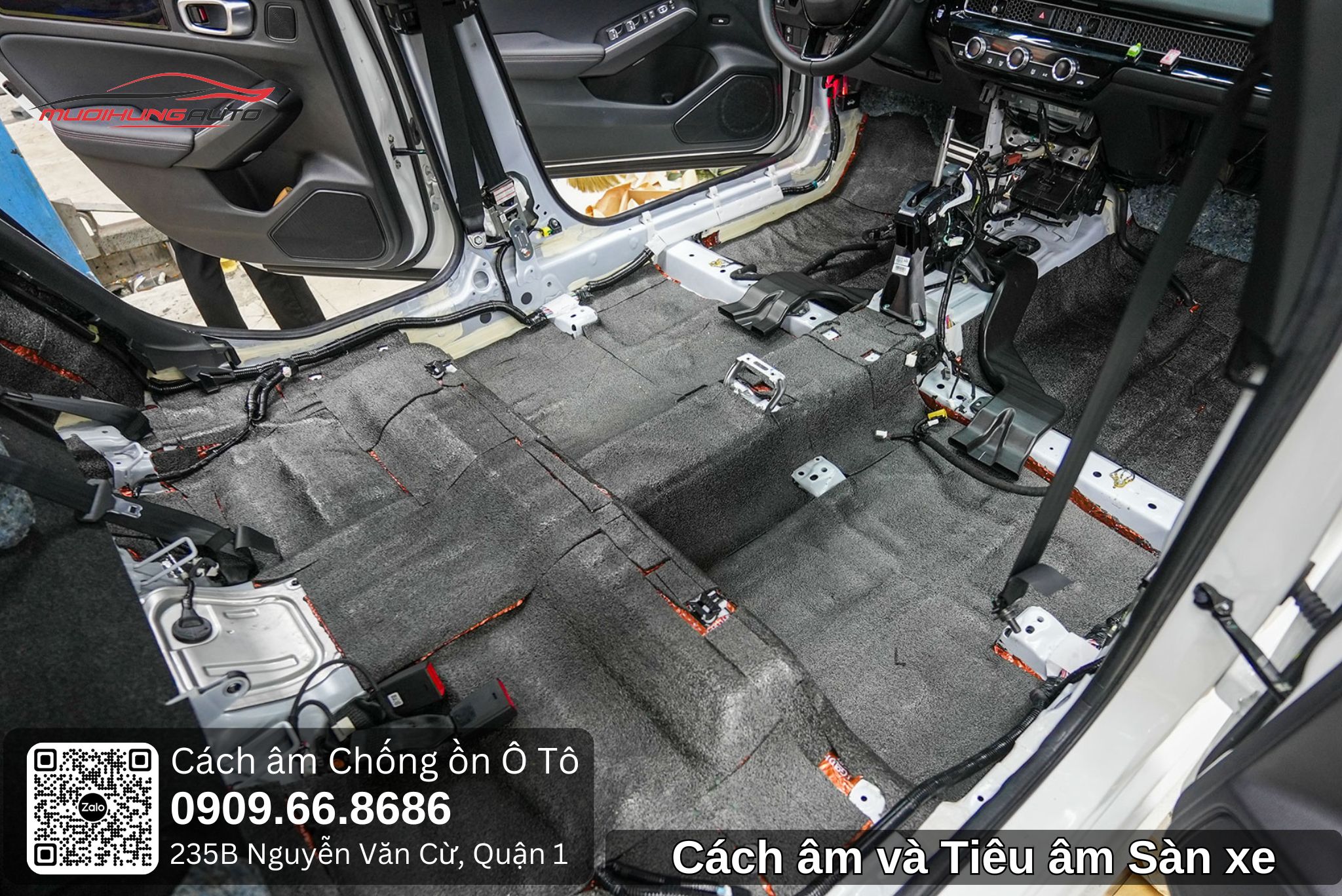 Cách âm và Tiêu âm sàn xe 4 chỗ