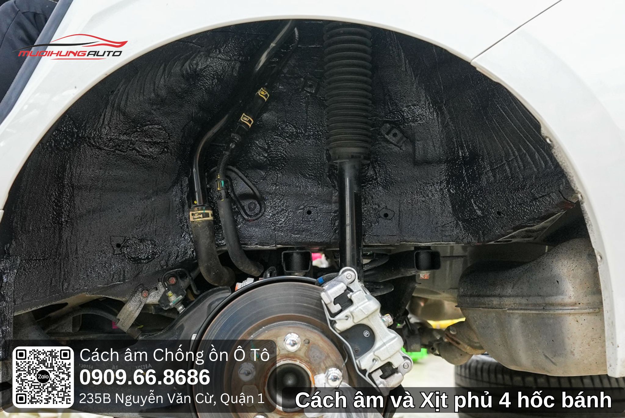 Cách âm và Xịt phủ gầm 4 hốc bánh