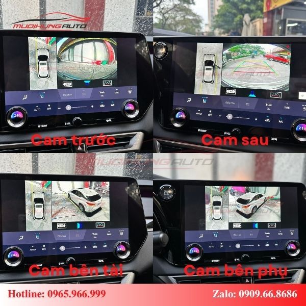 Camera 360 Lexus RX350 2023 với 4 camera hiển thị hình ảnh sắc nét