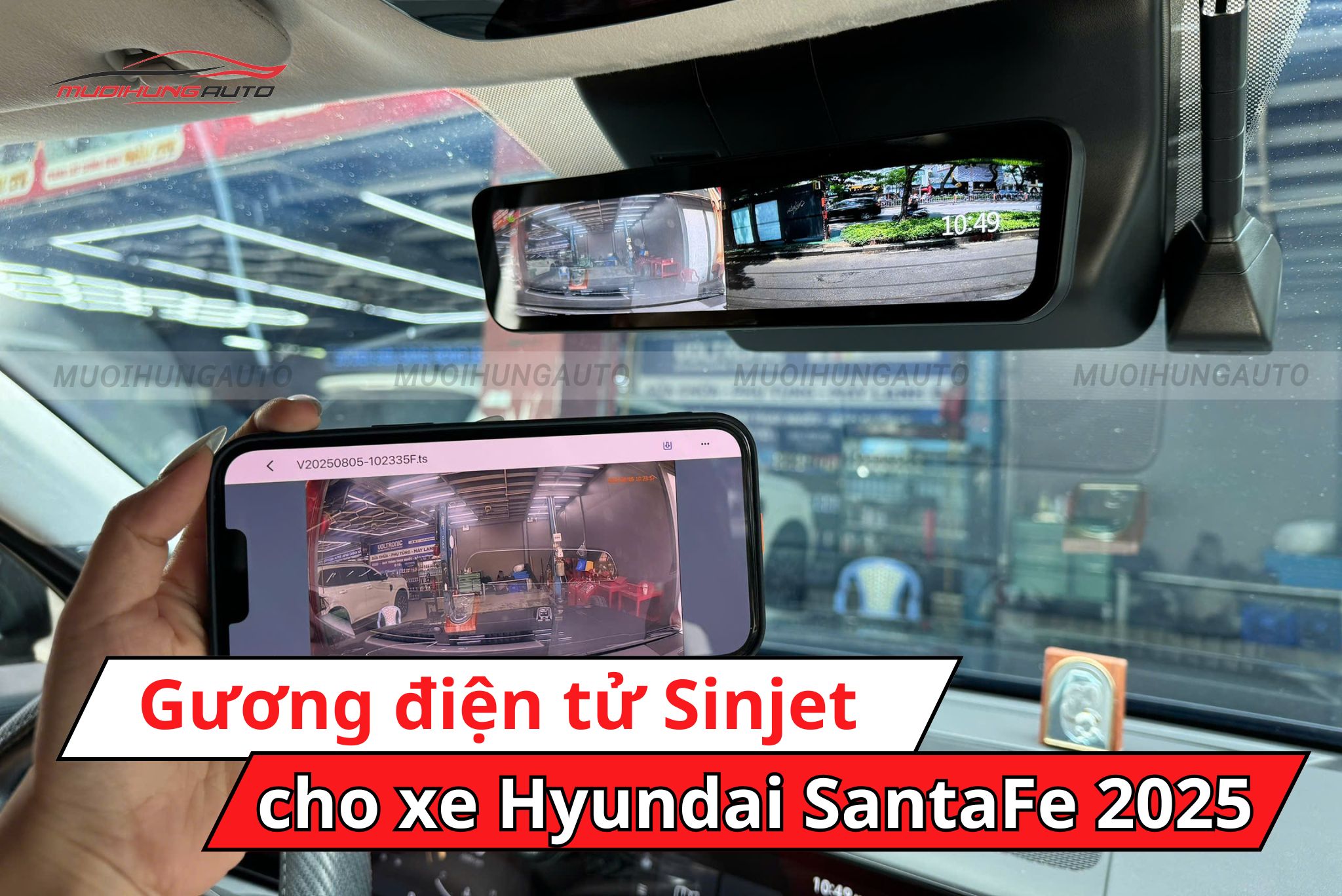 Camera gương điện tử Sinjet cho xe Hyundai SantaFe 2025
