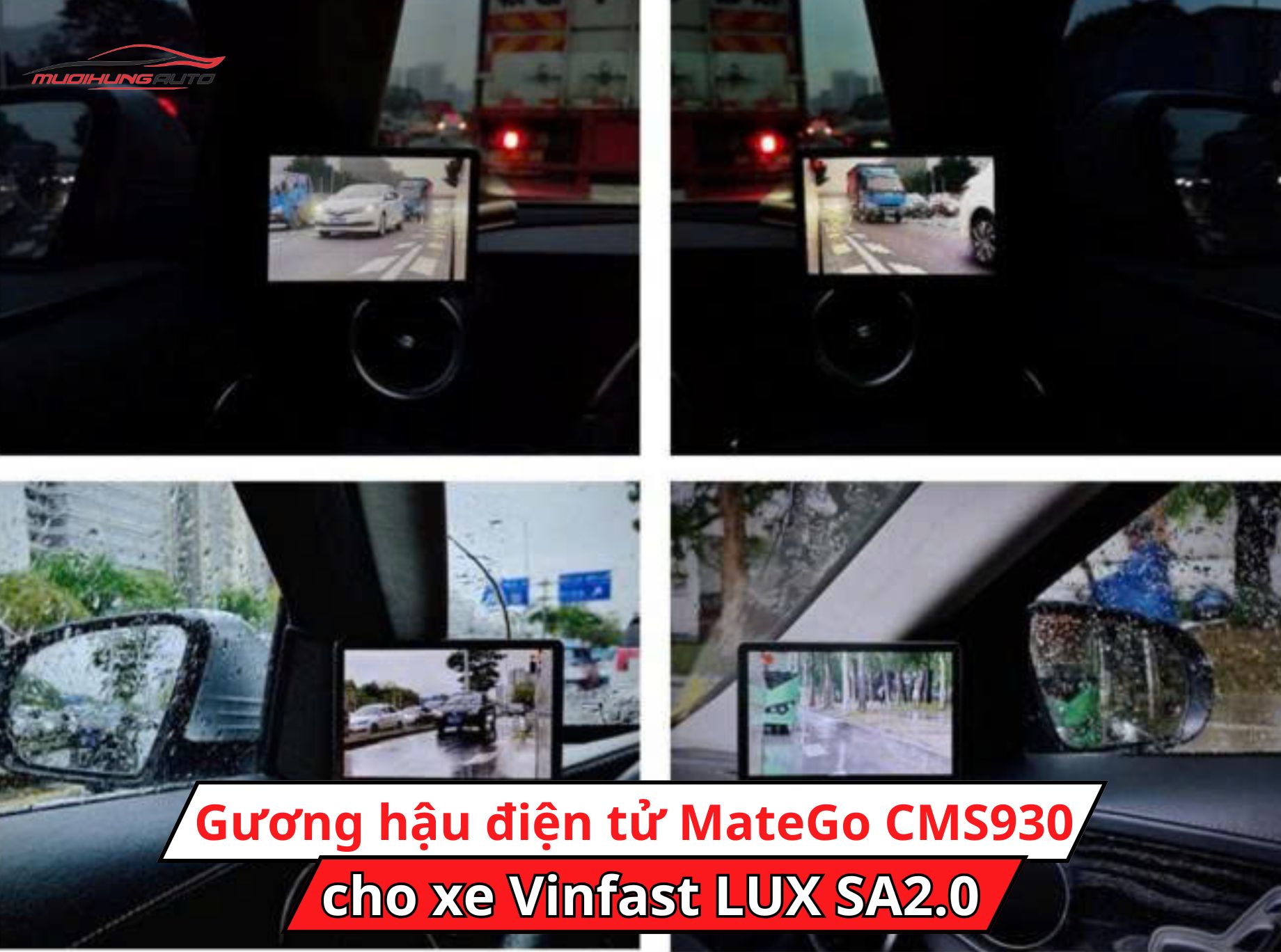 Camera gương hậu điện tử Matego CMS930 cho ô tô Vinfast LUX SA2.0