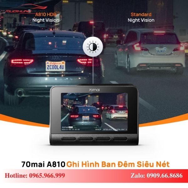 Camera hành trình Xiaomi 70mai A810 ghi hình ban đêm cao cấp