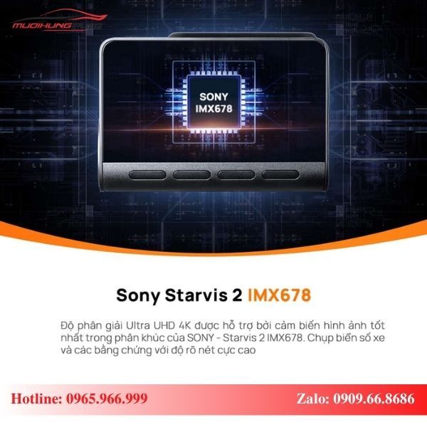 Camera hành trình Xiaomi 70mai A810 ghi hình với độ nét 4K UHD