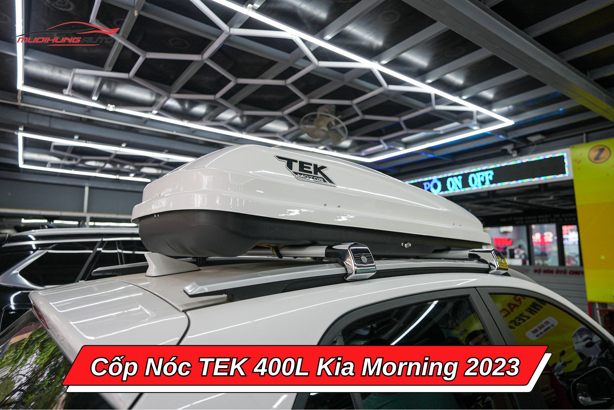 Cốp nóc phi thuyền TEK 400l cho ô tô Kia Morning 2023