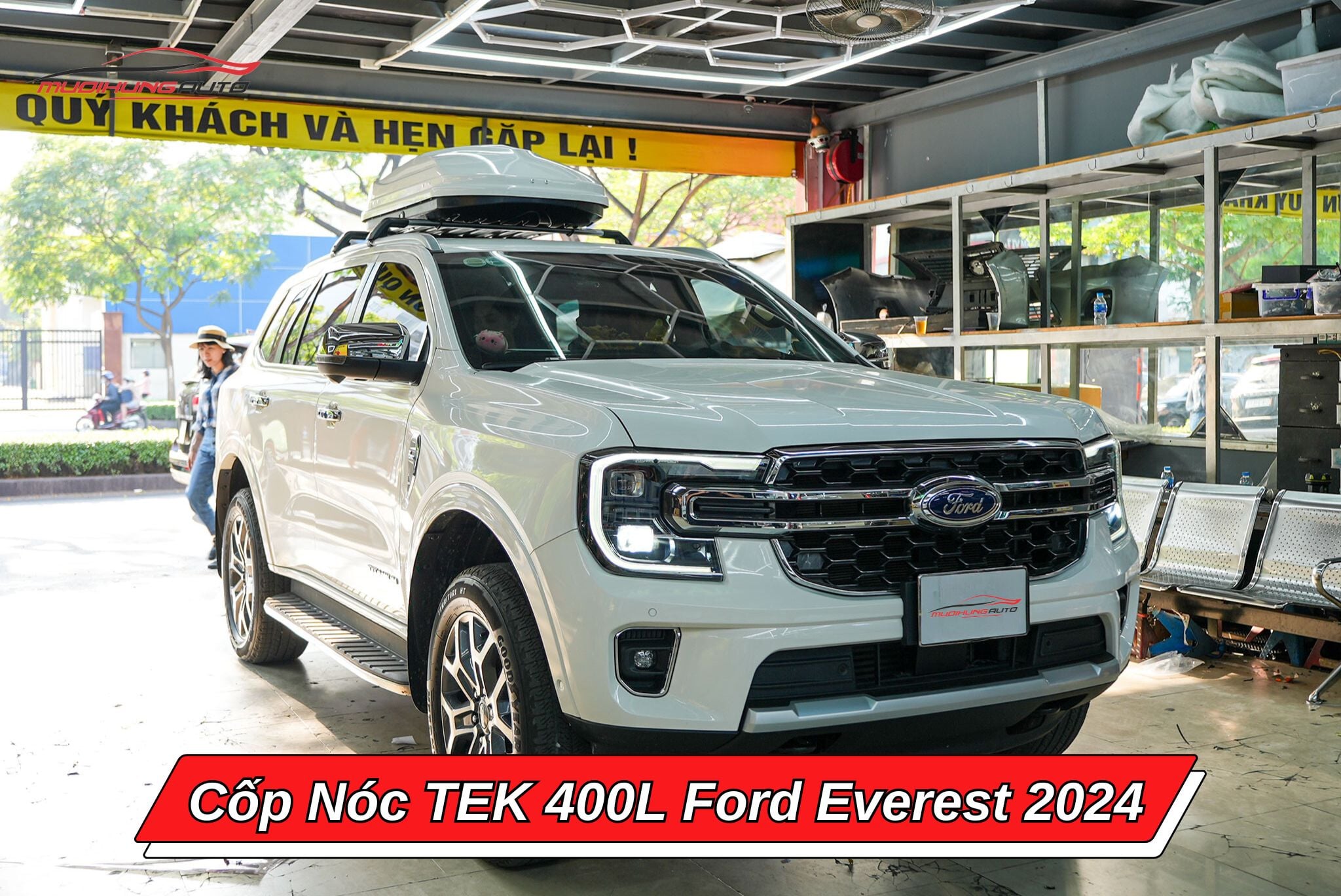 Cốp nóc phi thuyền TEK 400l xe Ford Everest 2024
