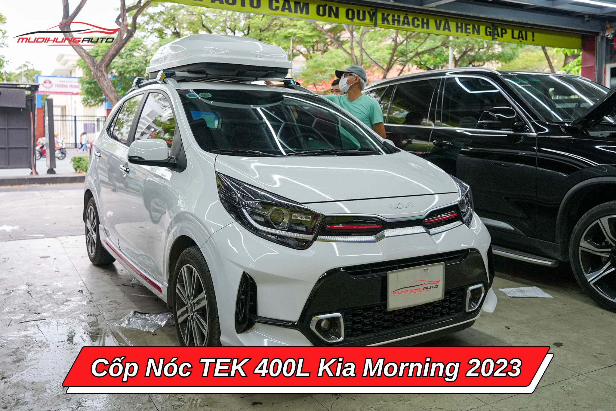 Cốp nóc phi thuyền TEK 400l xe Kia Morning 2023