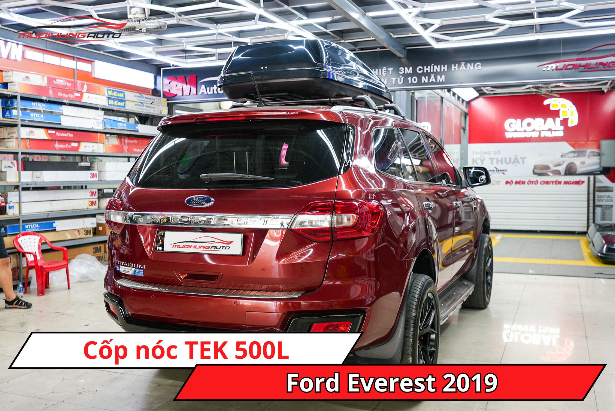 Cốp nóc phi thuyền TEK 500L cho xe Ford Everest 2019