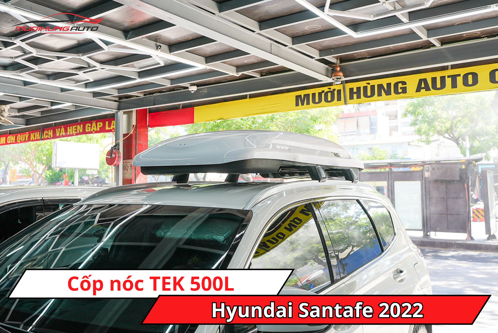 Cốp nóc phi thuyền TEK 500L cho xe Hyundai Santafe 2022