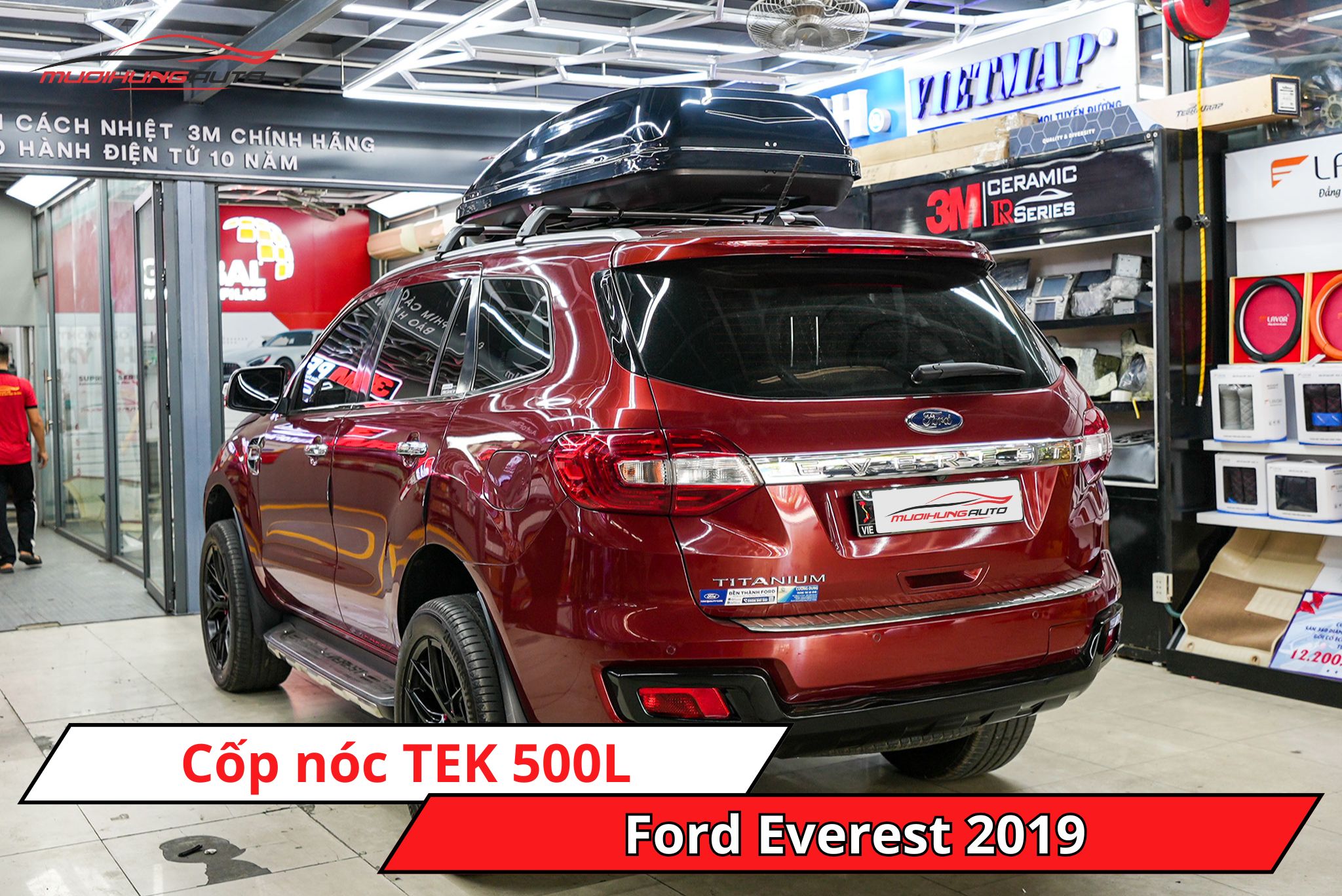 Cốp nóc phi thuyền TEK 500L xe Ford Everest 2019