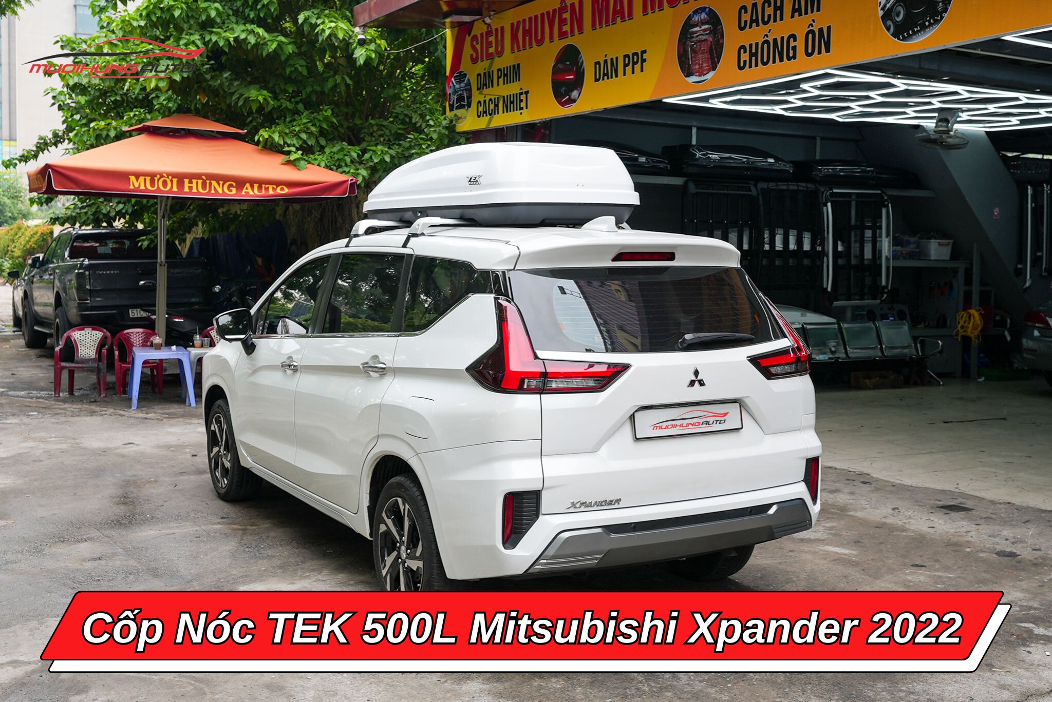 Cốp nóc phi thuyền TEK 500l xe Mitsubishi Xpander 2022