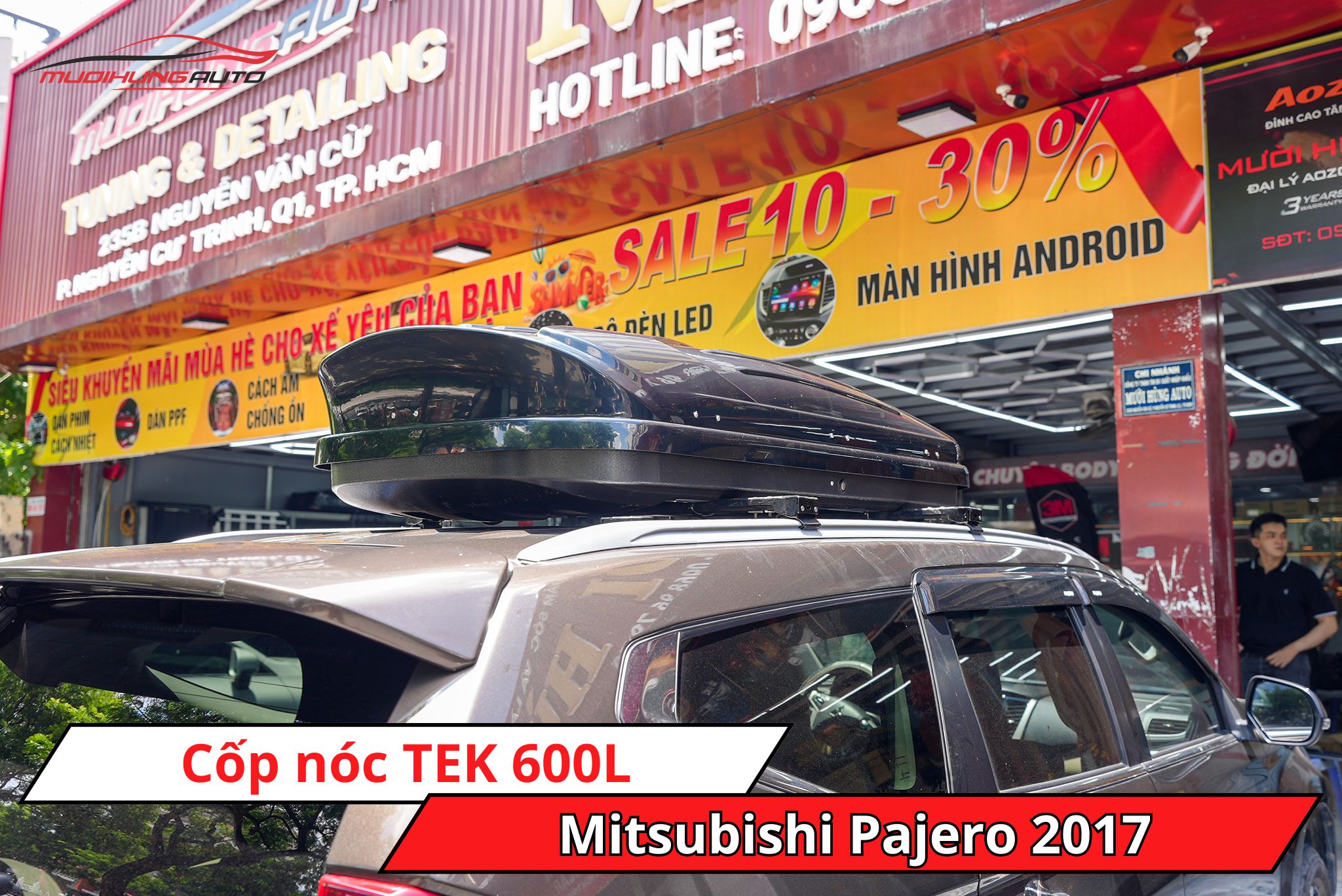 Cốp nóc phi thuyền TEK 600L cho ô tô Mitsubishi Pajero 2017
