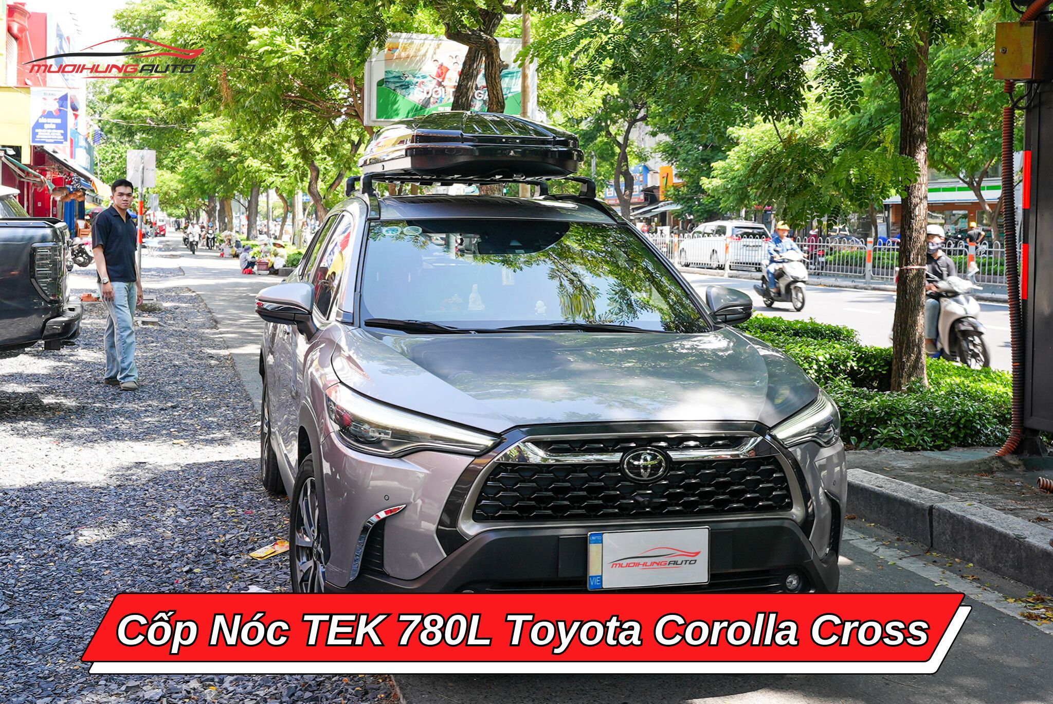 Cốp nóc phi thuyền TEK 780l xe Toyota Corolla Cross