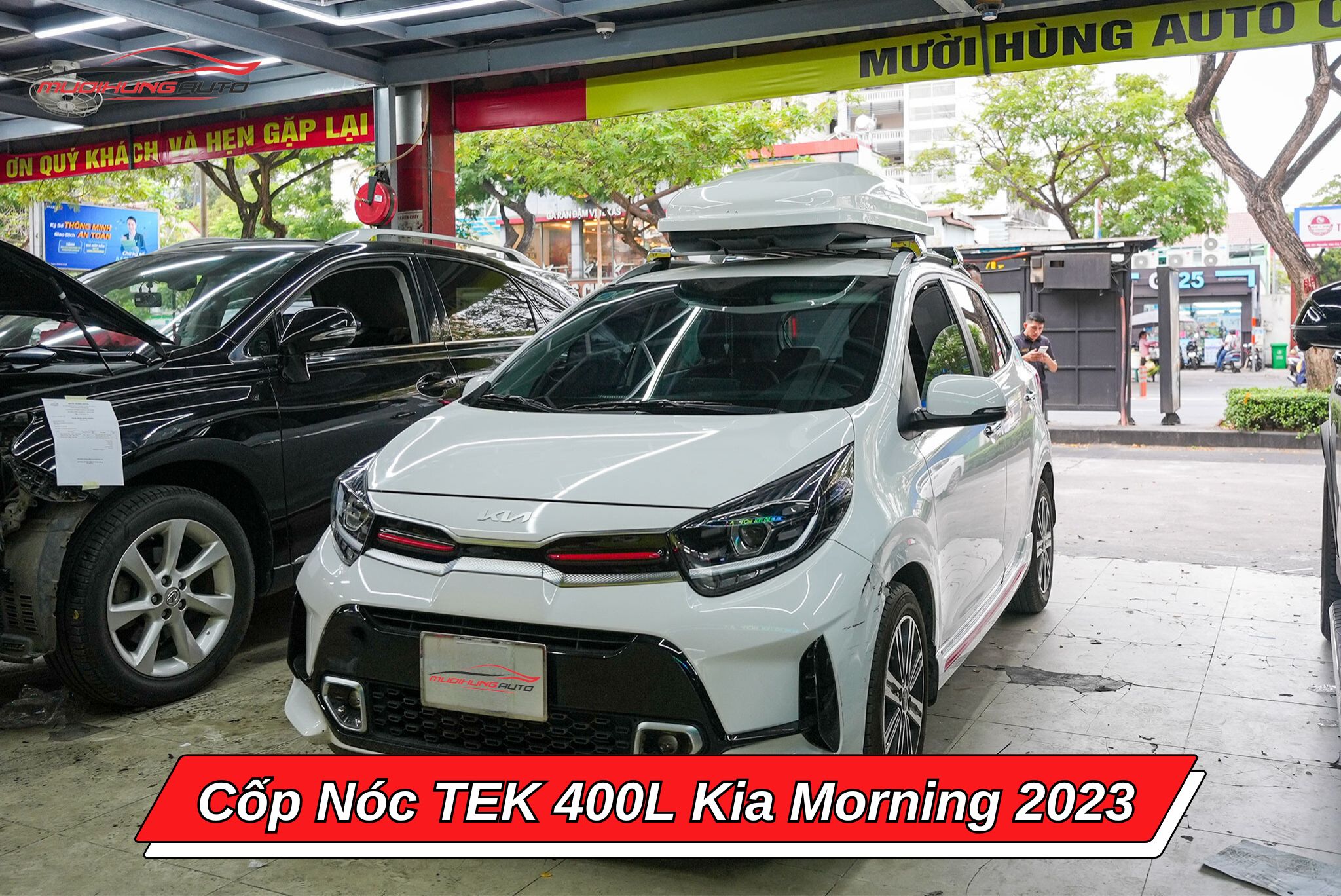 Cốp nóc TEK 400l cho xe Kia Morning 2023