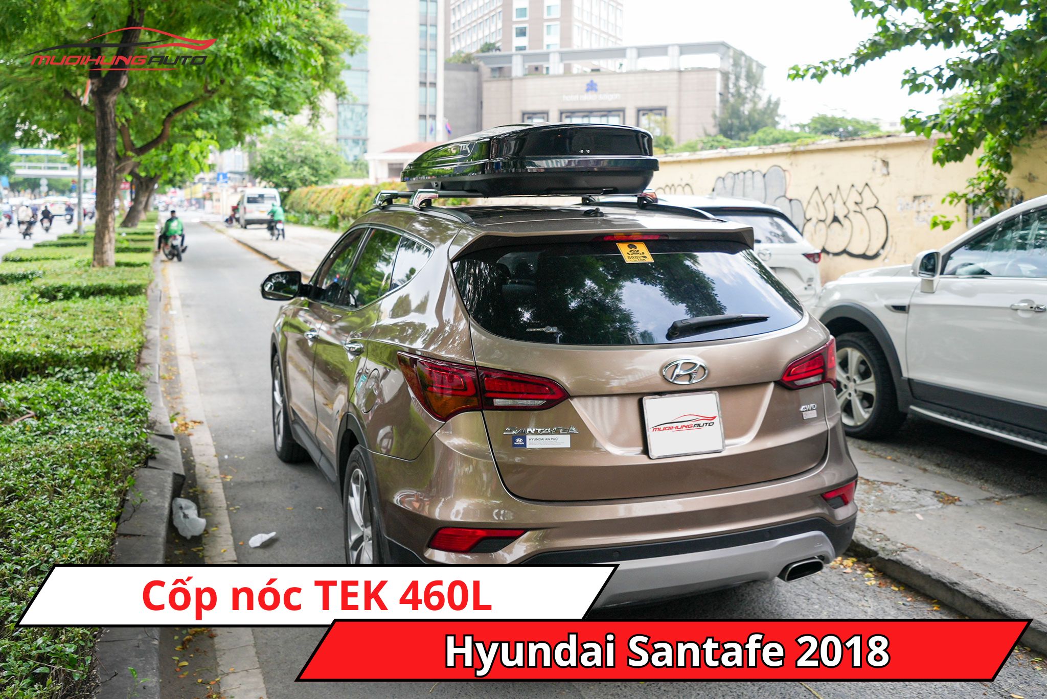 Cốp nóc TEK 460L cho Hyundai Santafe 2018
