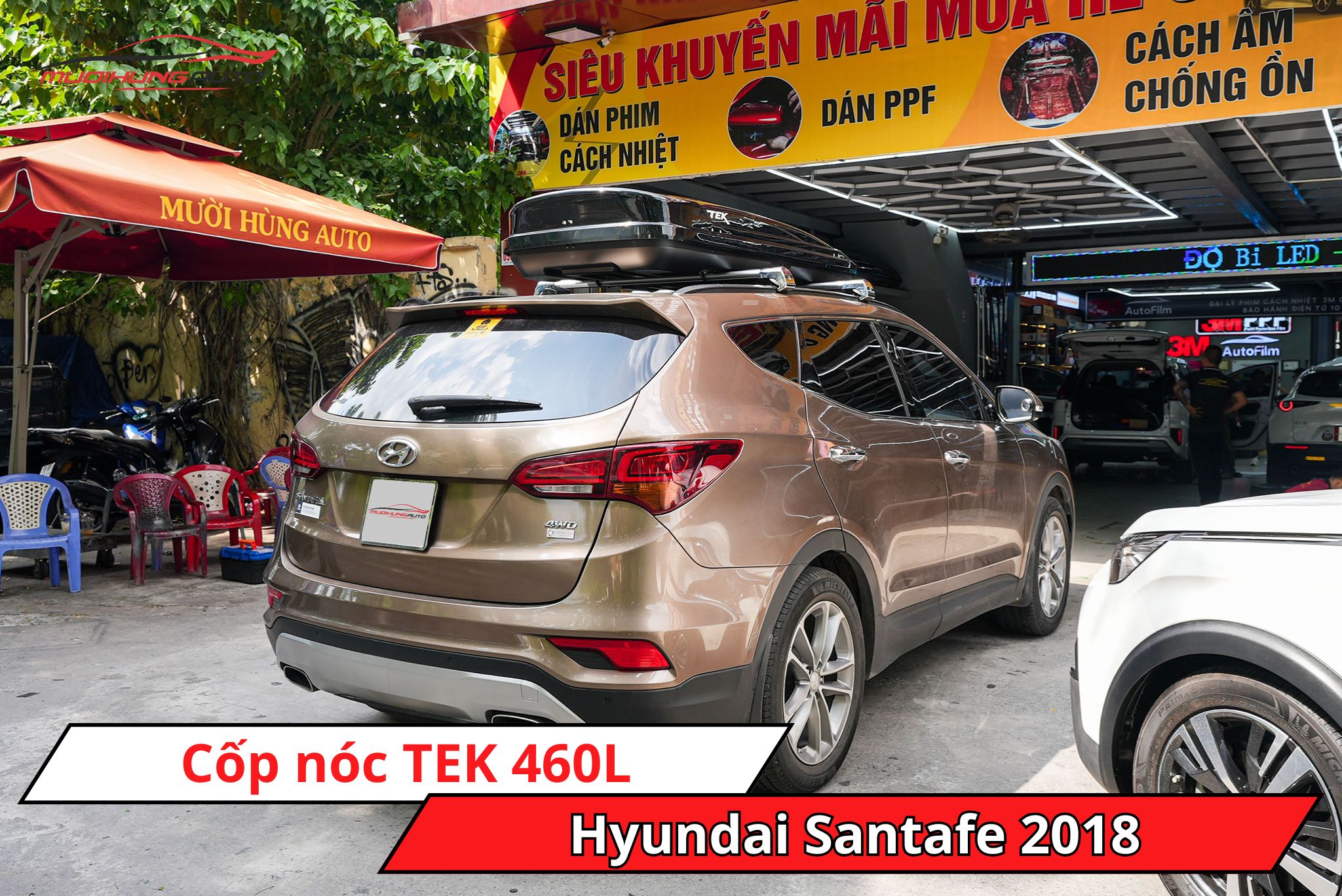 Cốp nóc TEK 460L cho ô tô Hyundai Santafe 2018