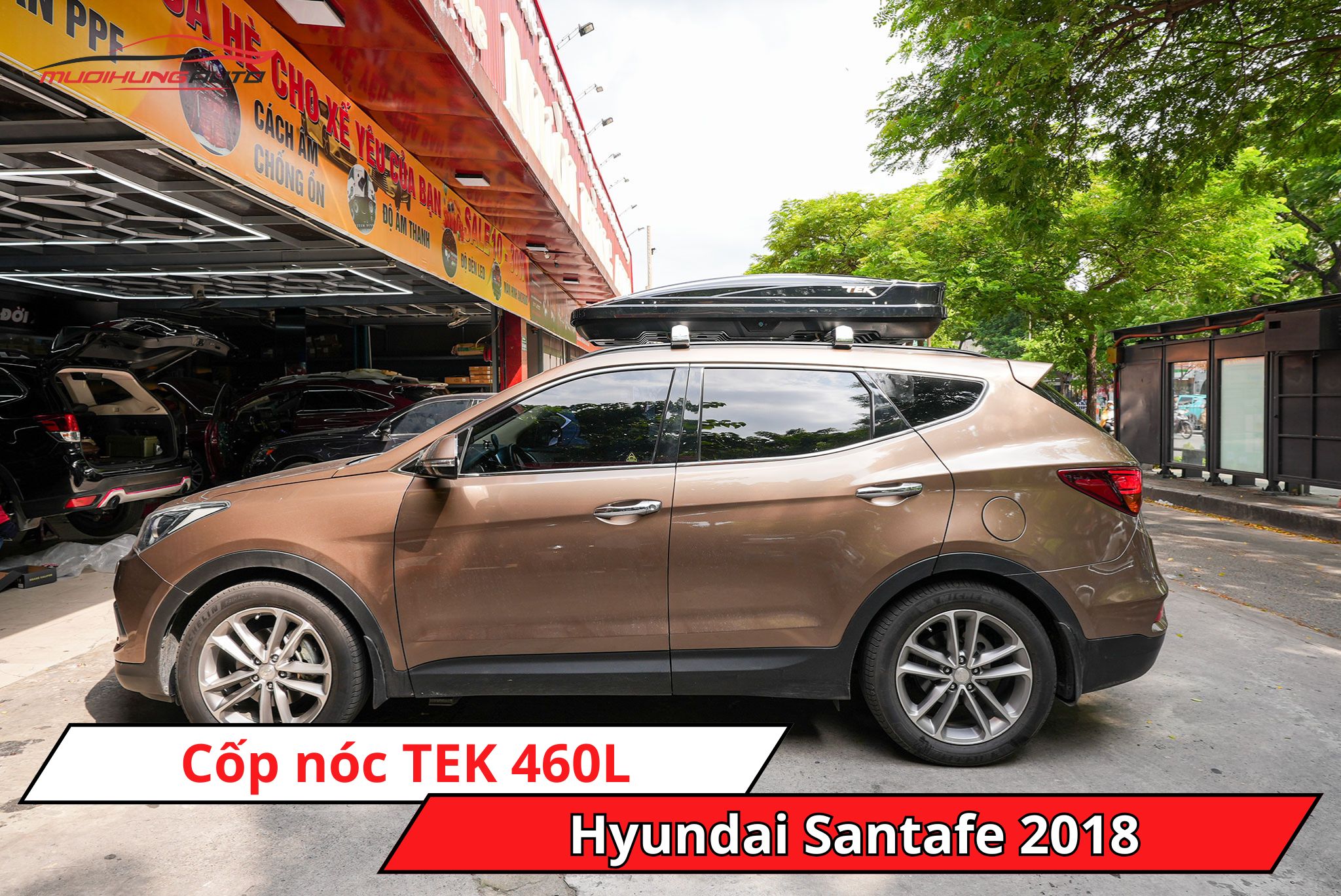 Cốp nóc TEK 460L cho xe Hyundai Santafe 2018