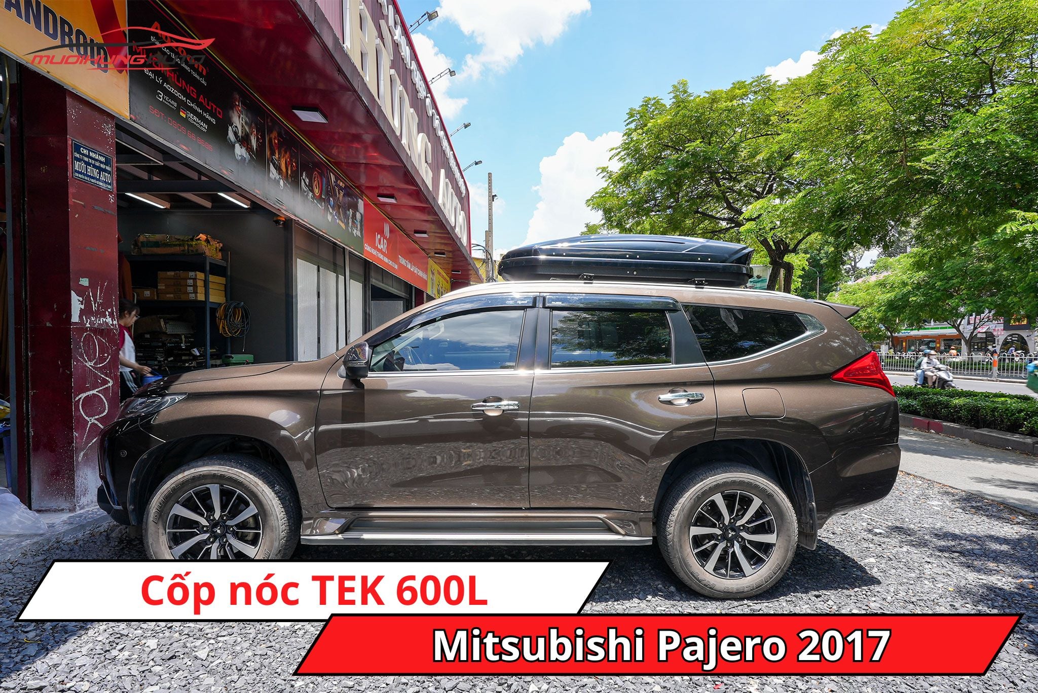 Cốp nóc TEK 600L cho xe Mitsubishi Pajero 2017