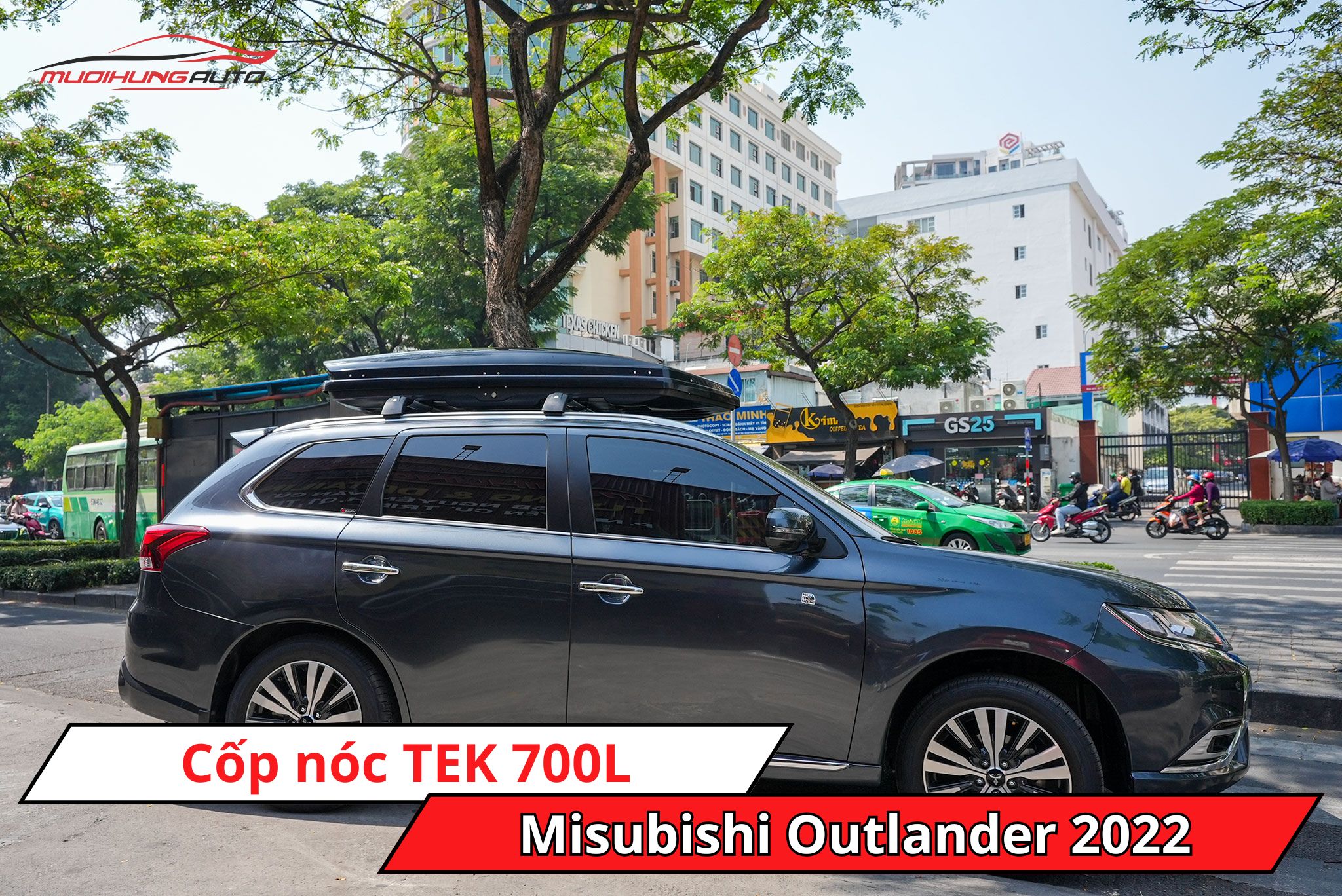 Cốp nóc TEK 700L xe Mitsubishi Outlander 2022