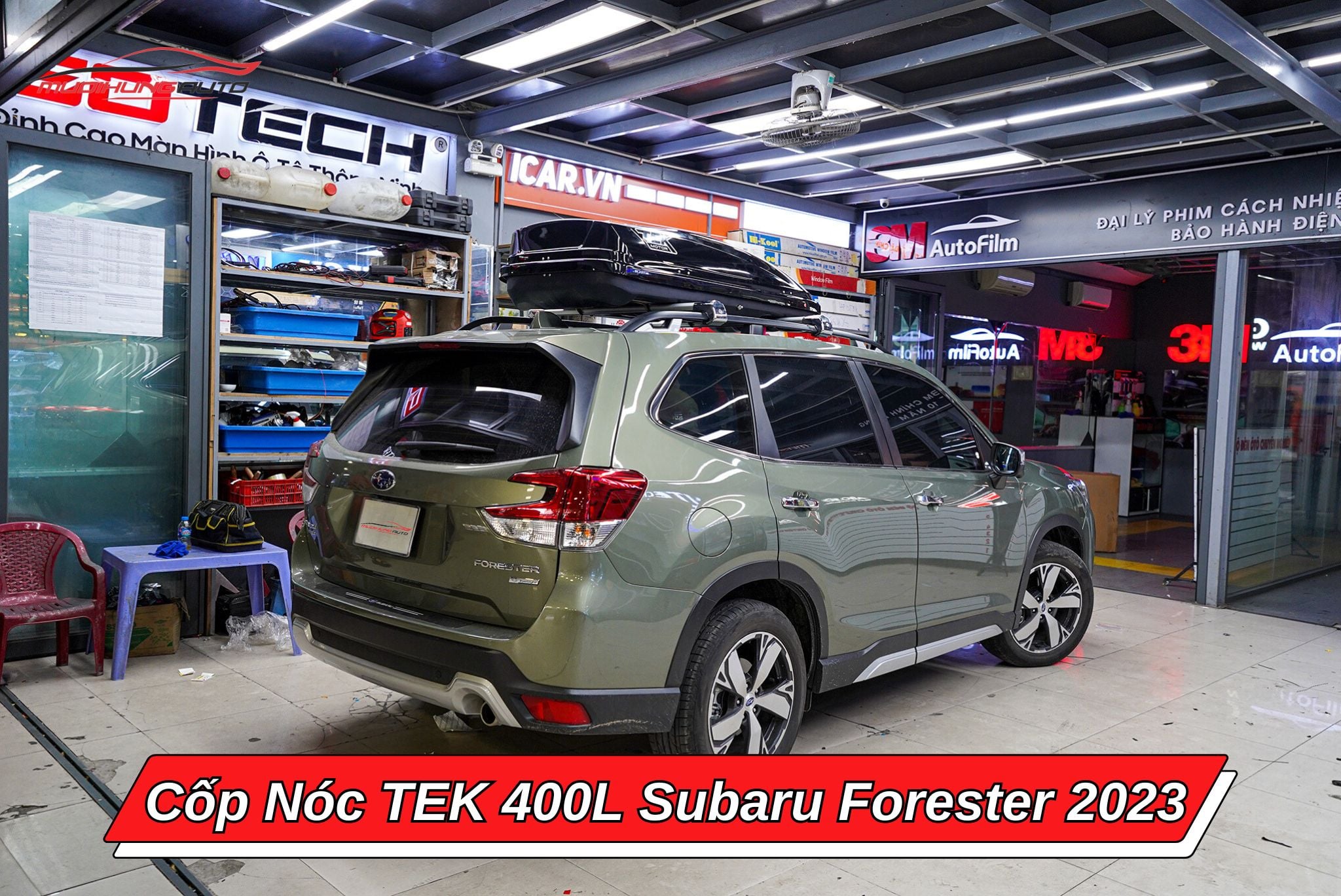 Cốp phi thuyền TEK 400l xe Subaru Forester 2023