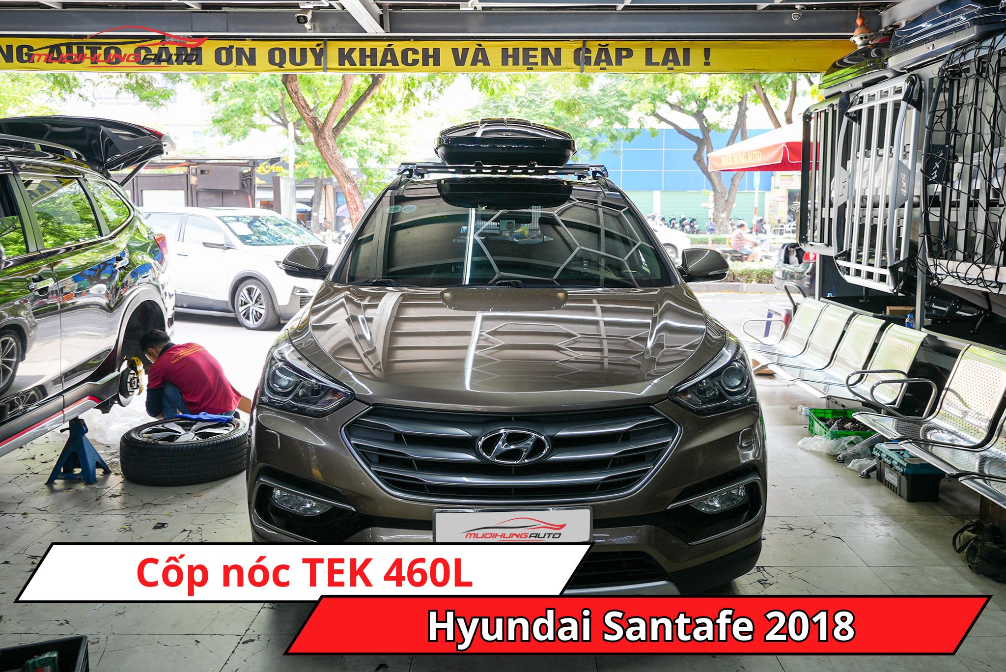 Cốp phi thuyền TEK 460L cho xe Hyundai Santafe 2018