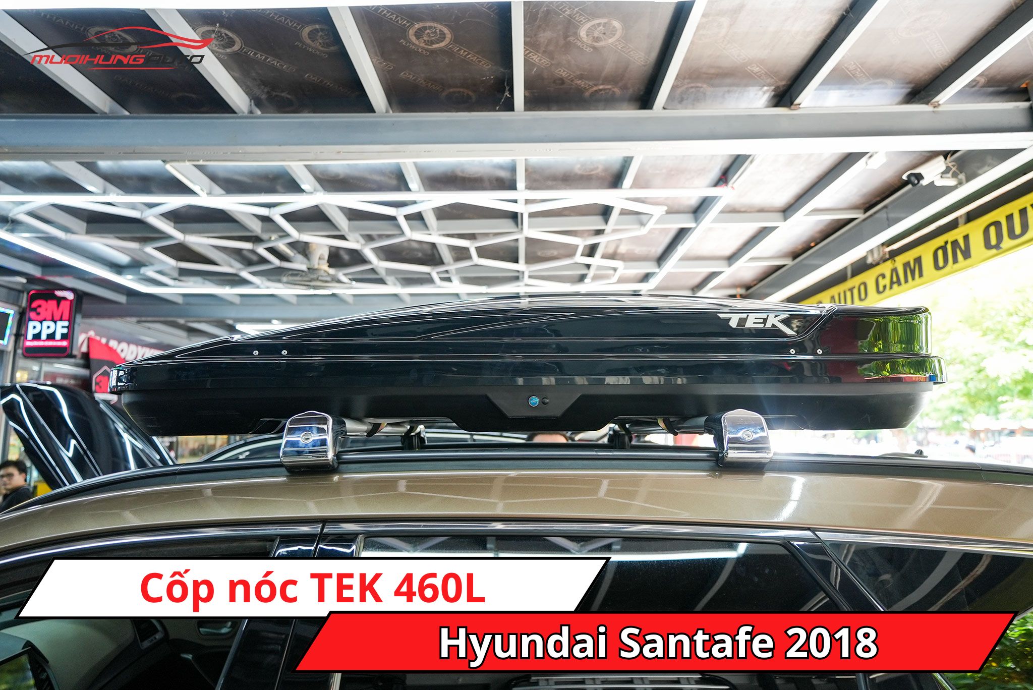 Cốp phi thuyền TEK 460L xe Hyundai Santafe 2018