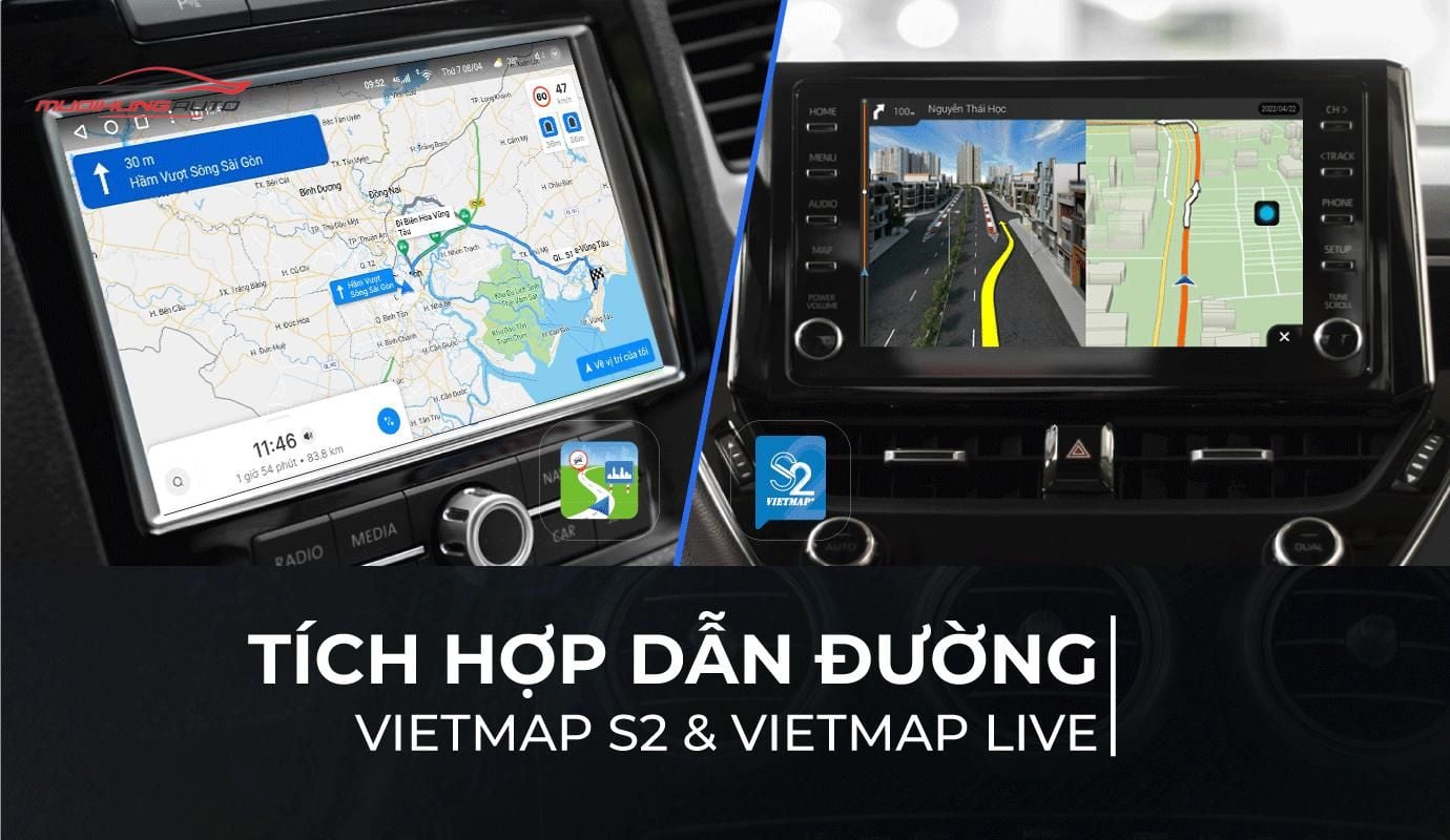 Dẫn đường ô tô chuyên dụng với Vietmap S2 và Vietmap Live
