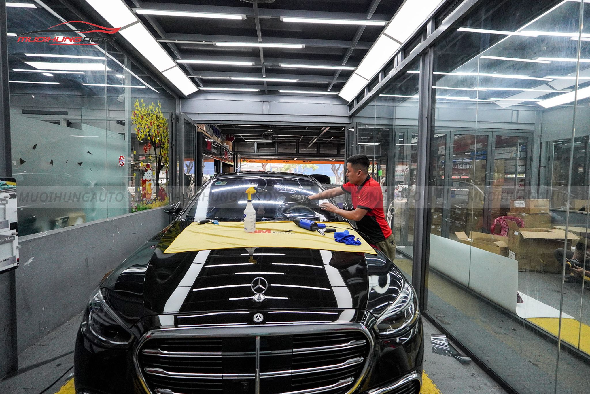 Dán phim cách nhiệt 3M ô tô Mercedes S450 2022