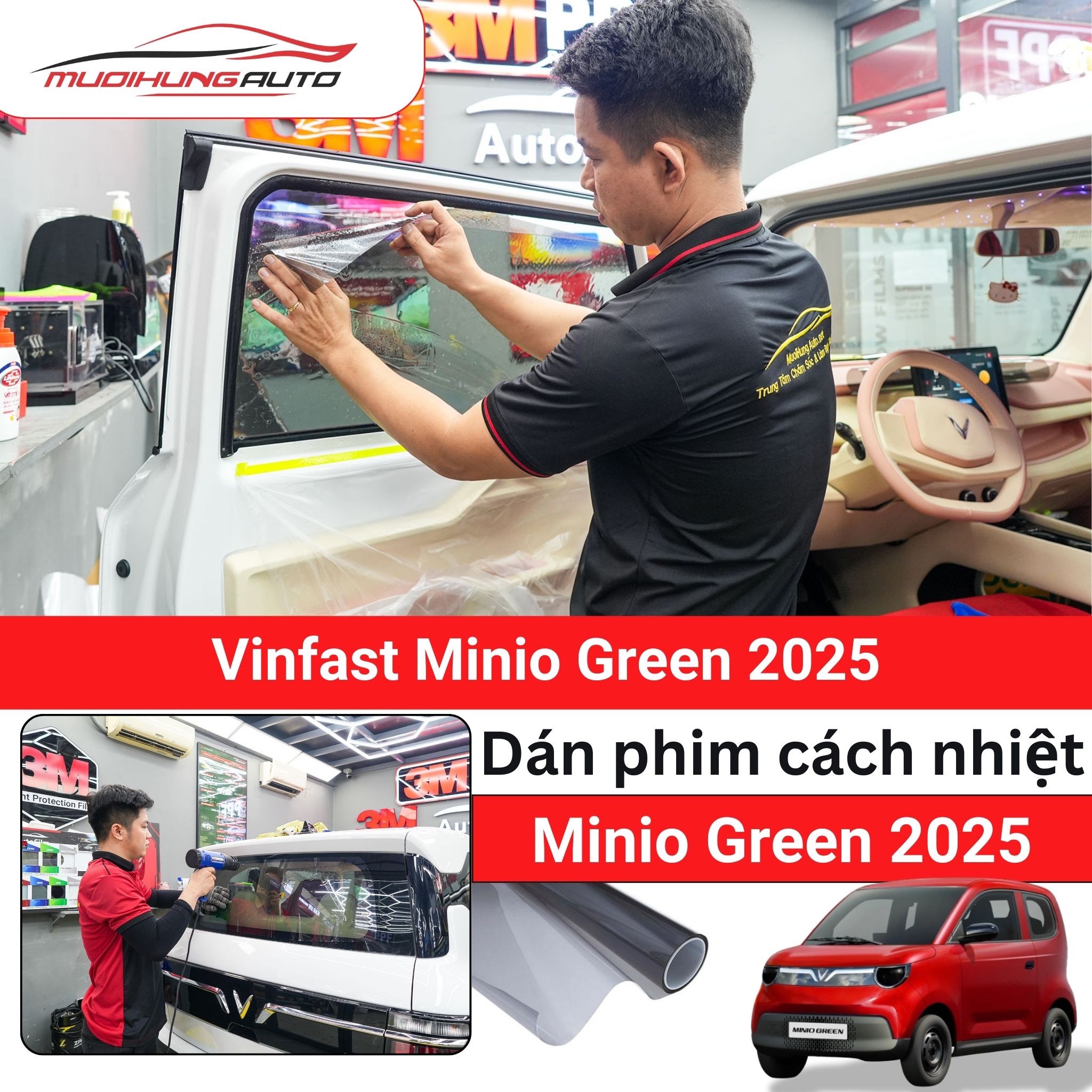 Dán phim cách nhiệt cho Vinfast Minio Green