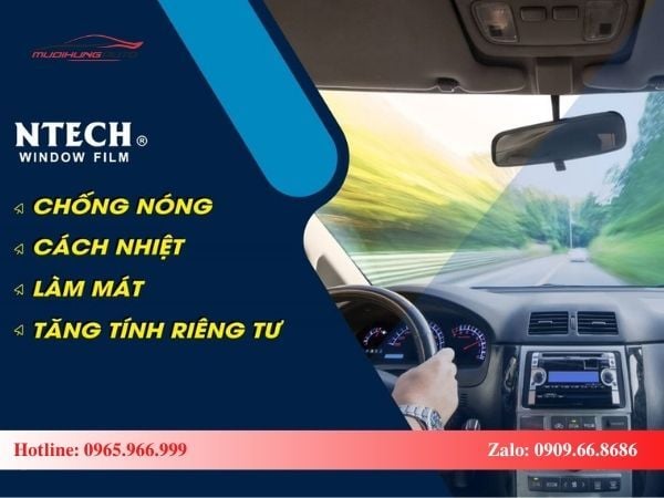 Dán Phim Cách Nhiệt Ntech Cho Ô Tô Chính Hãng TPHCM