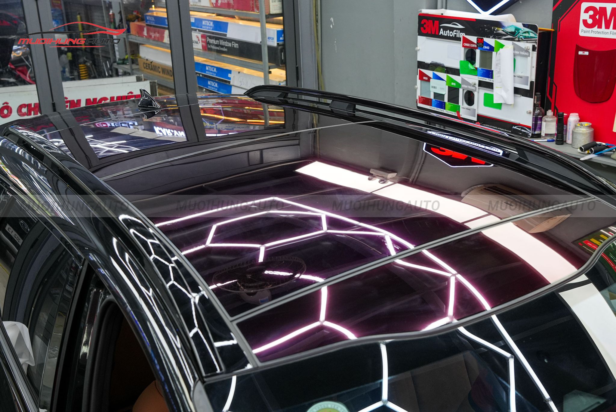 Dán phim PPF TPU SUNROOF cách nhiệt cửa sổ trời ô tô Kia Sportage 2024