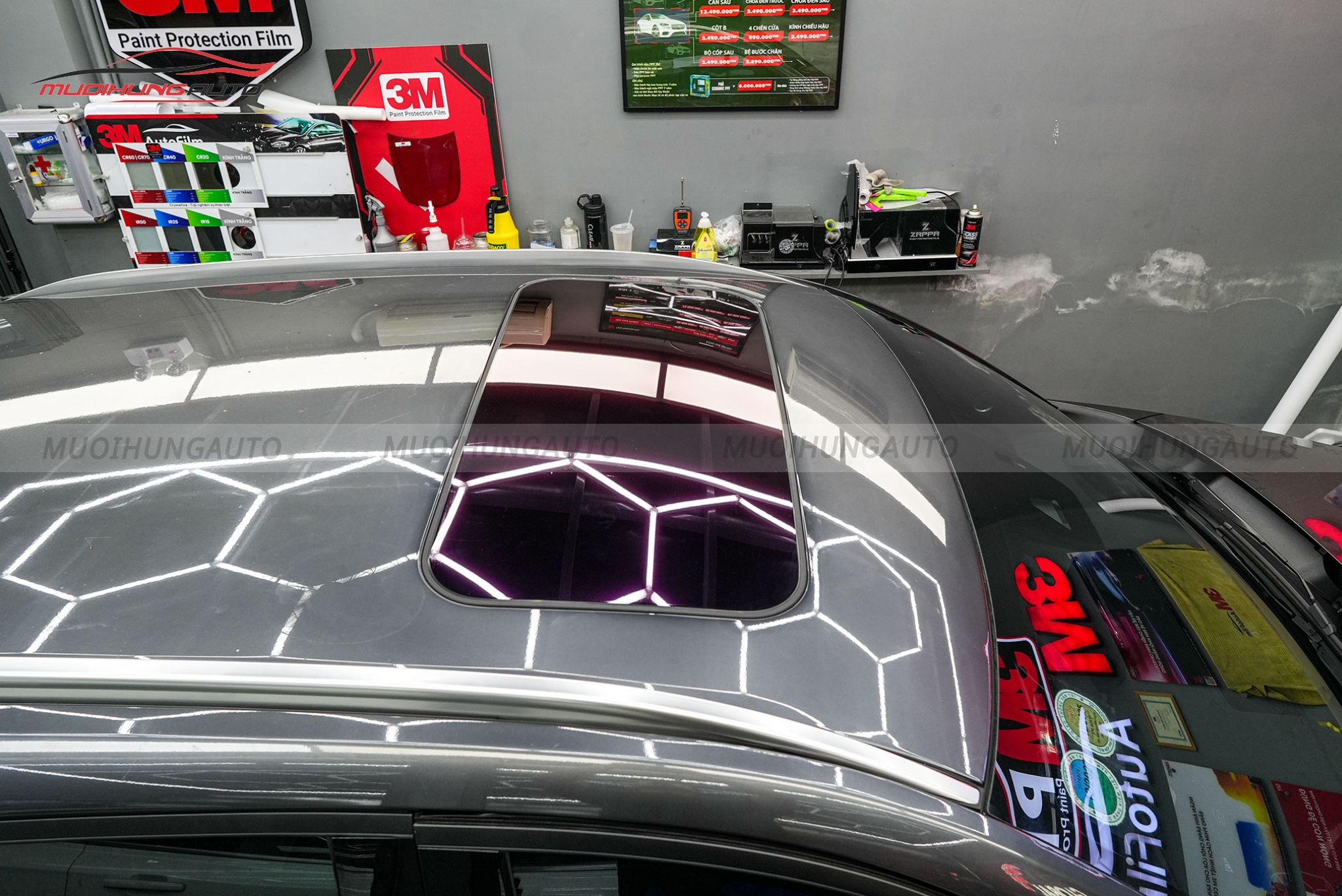 Dán phim PPF TPU Sunroof cách nhiệt cửa sổ trời ô tô Mazda CX5 2024