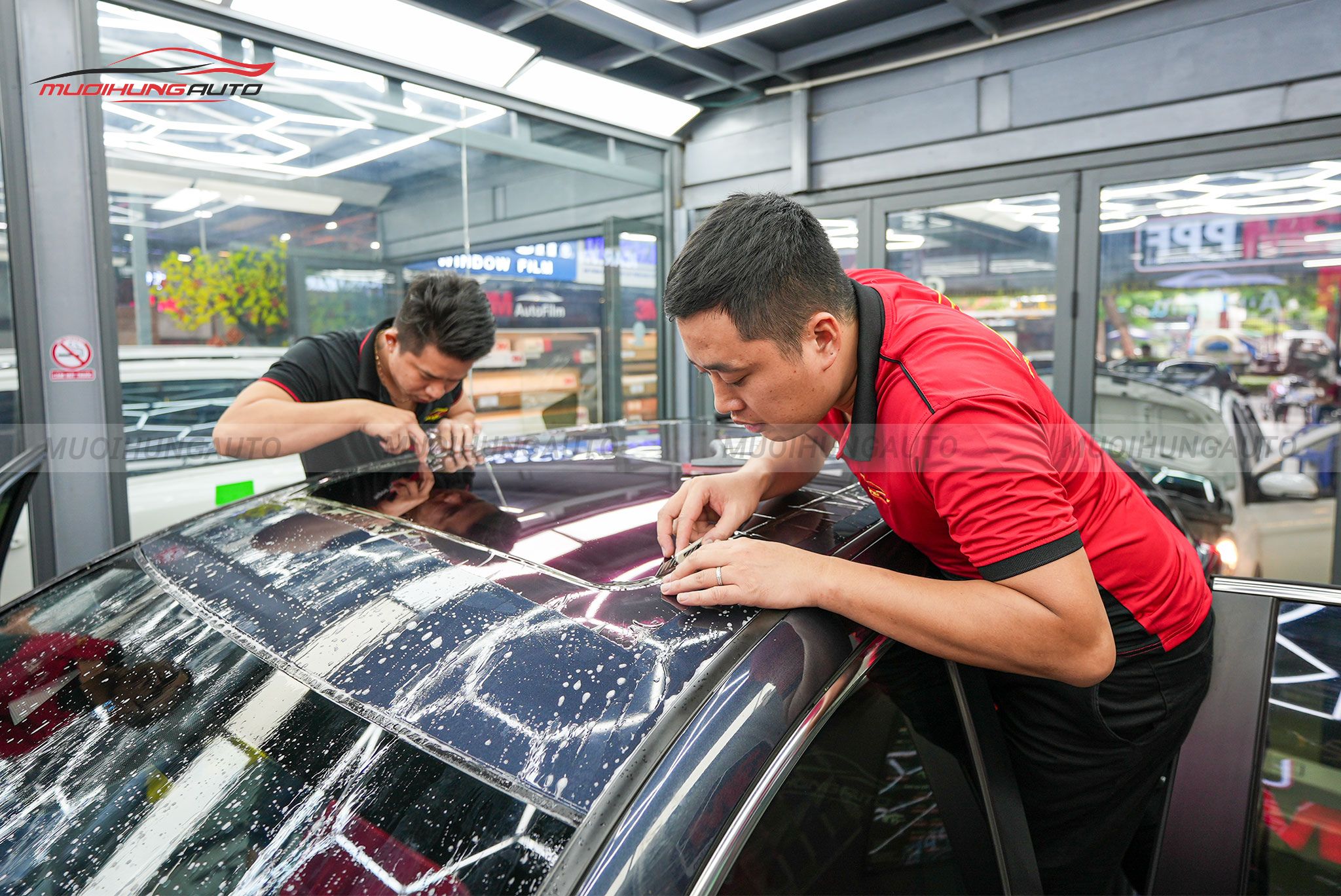 Dán phim PPF TPU SUNROOF cách nhiệt cửa sổ trời xe hơi Honda CRV 2023