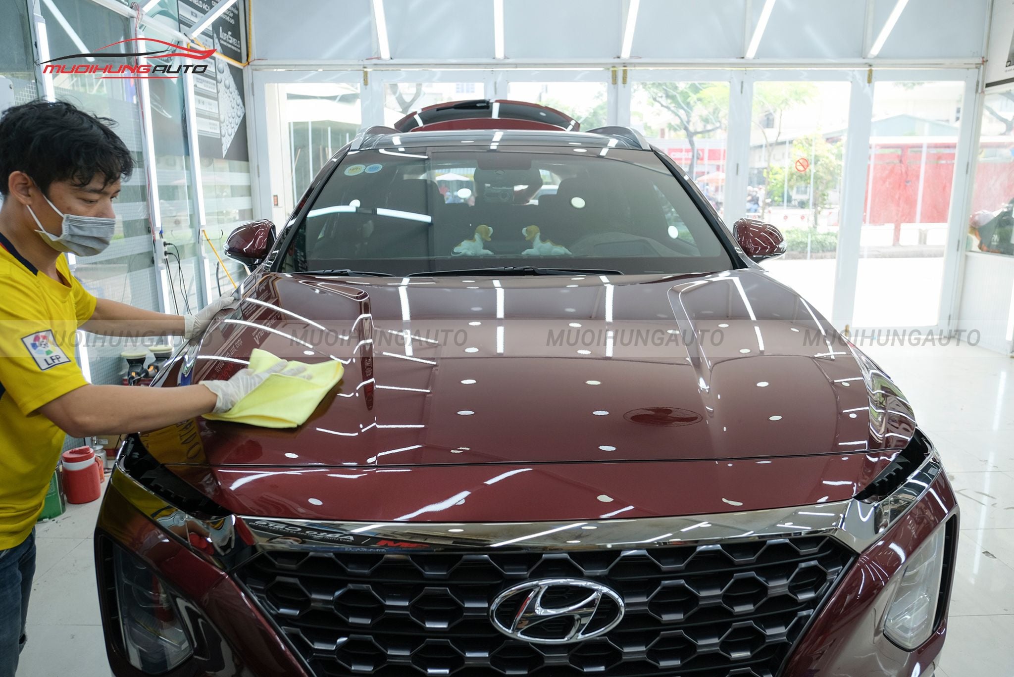 Đánh bóng xe ô tô Hyundai Santafe 2019