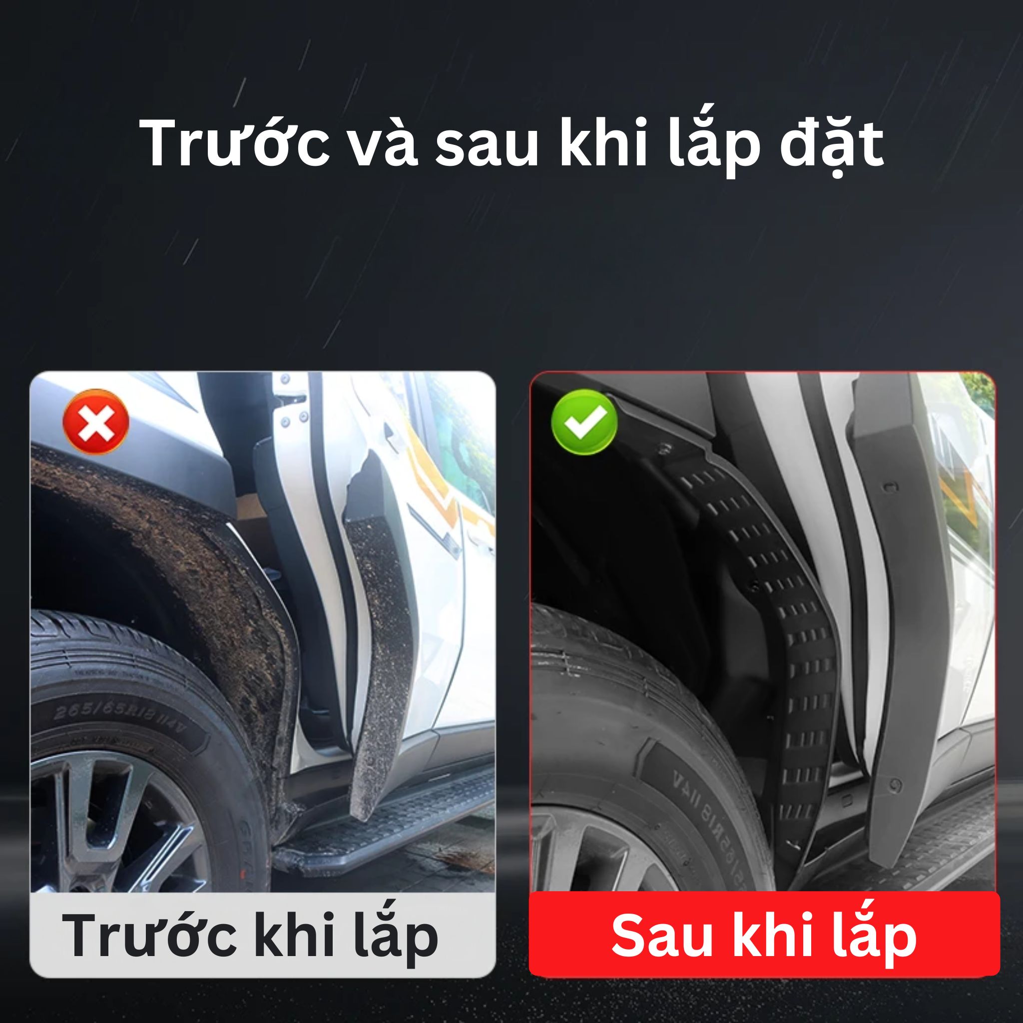 dè chắn bùn 2 cửa sau Toyota Land Cruiser Prado LC250 2025